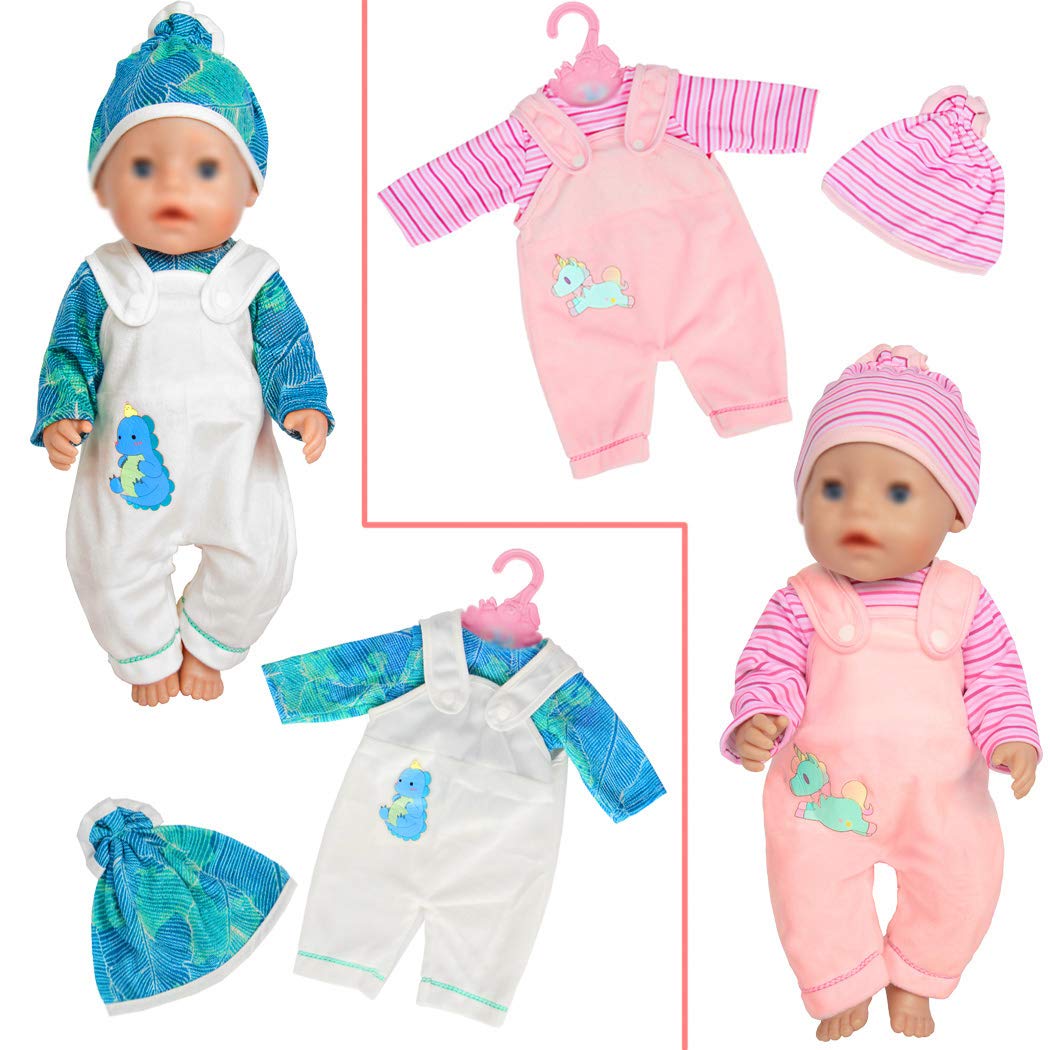 10 sets of doll clothes outfits for 14 to 16 inch newborn baby dolls and for 18 inch American Girl dolls.