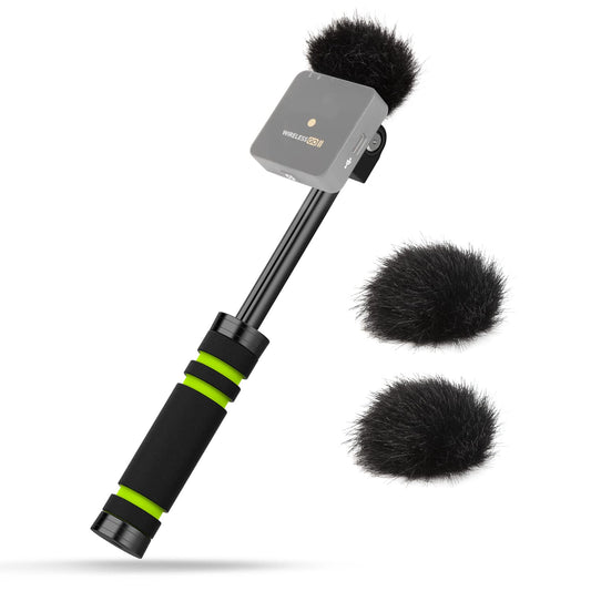Interview Go Handheld Adapter for Rode Wireless Go 2, handheld adapter with 2 wind muffs compatible for Rode Wireless Go II by YOUSHARES.