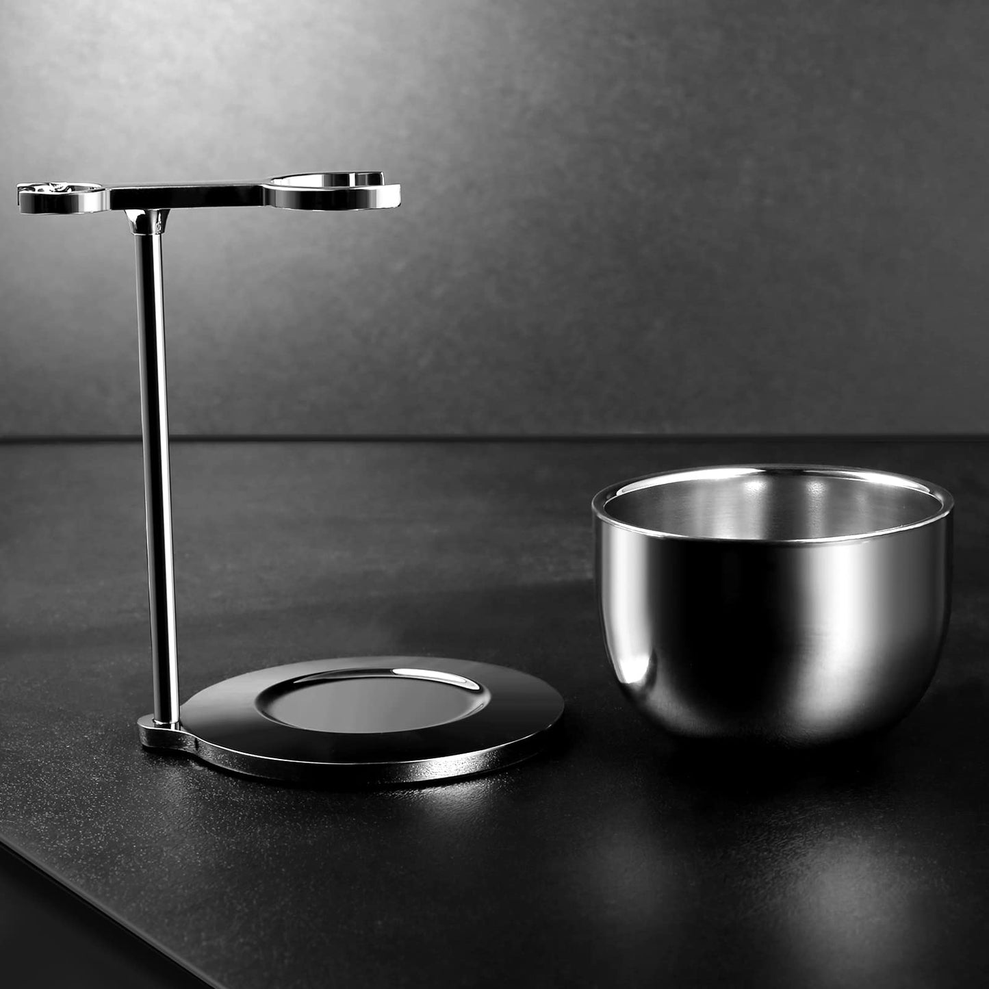 GRUTTI 2 in 1 shaving set for men - safety razor stand and stainless steel shaving bowl - holder and bowl set, perfect Father's Day gifts for men, fathers, friends