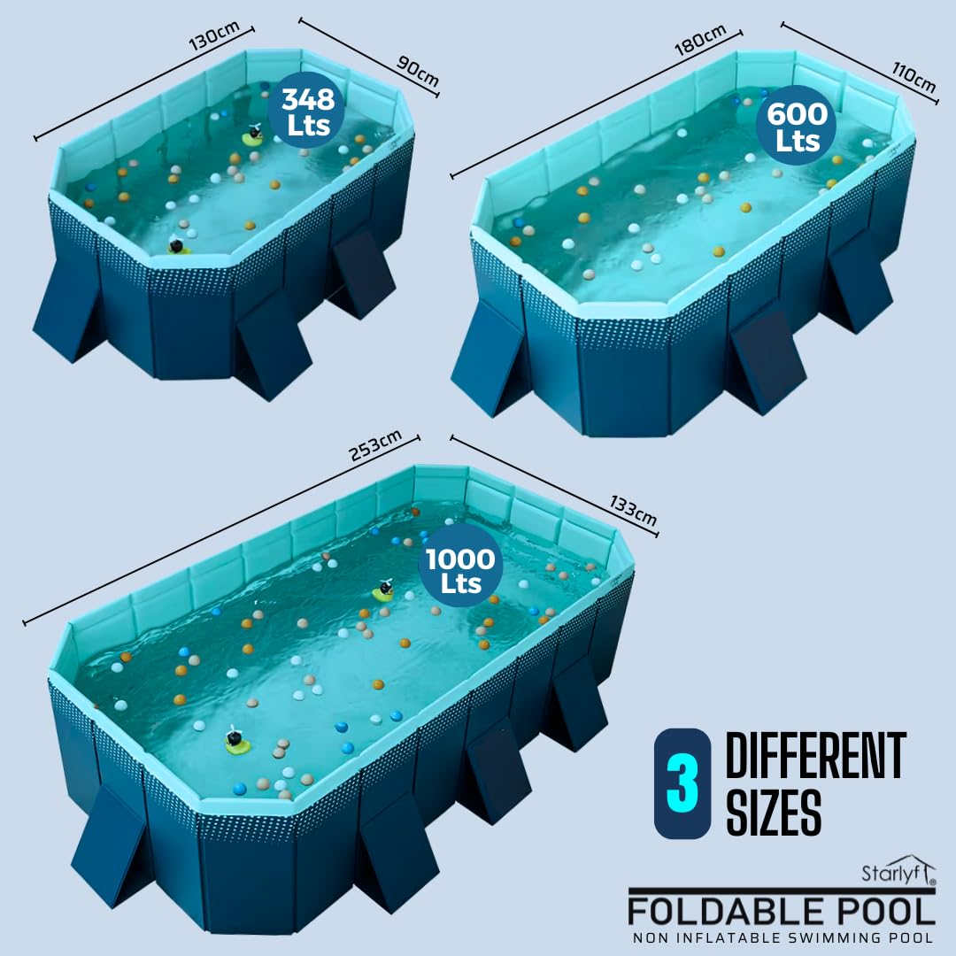 INDUSTEX Foldable Pool, 130 x 90 x 45 cm, Children’s Pool, Portable Dog Pool, Foldable Pool, Bathtub, Pool Toy, Suitable for Children, Medium-sized Pets