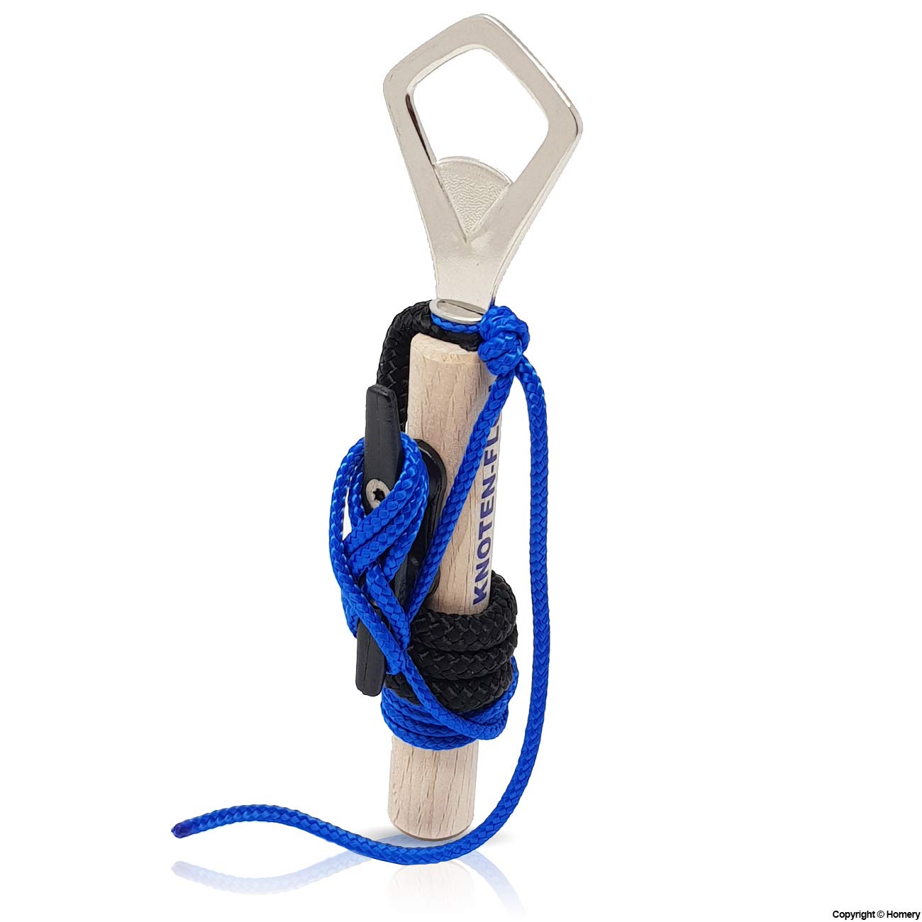 Knot-Flea Knot Exercise Set - Knot learning for SBF Lake & Boat License, Fire Department & Sailor Knots - Knot board with instructions & knot table, Ideal for children & adults (black/blue)