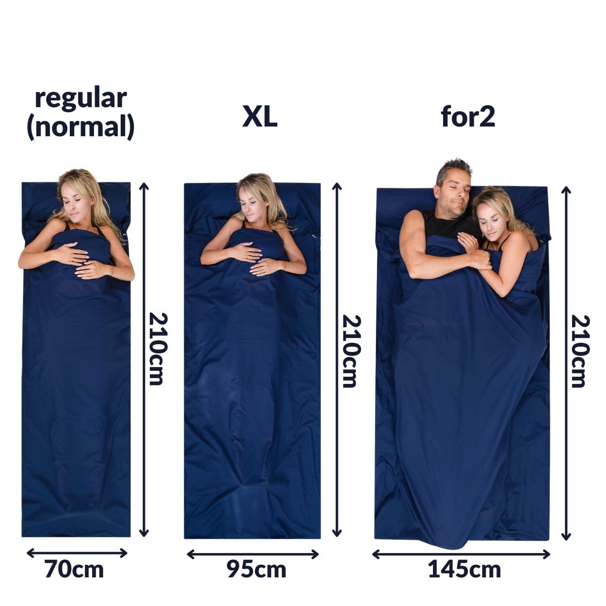 Silkrafox Cotton XL extra large cotton sleeping bag with zipper and pillow pocket. Lightweight summer sleeping bag liner for travel, small and thin with blue color and pocket.