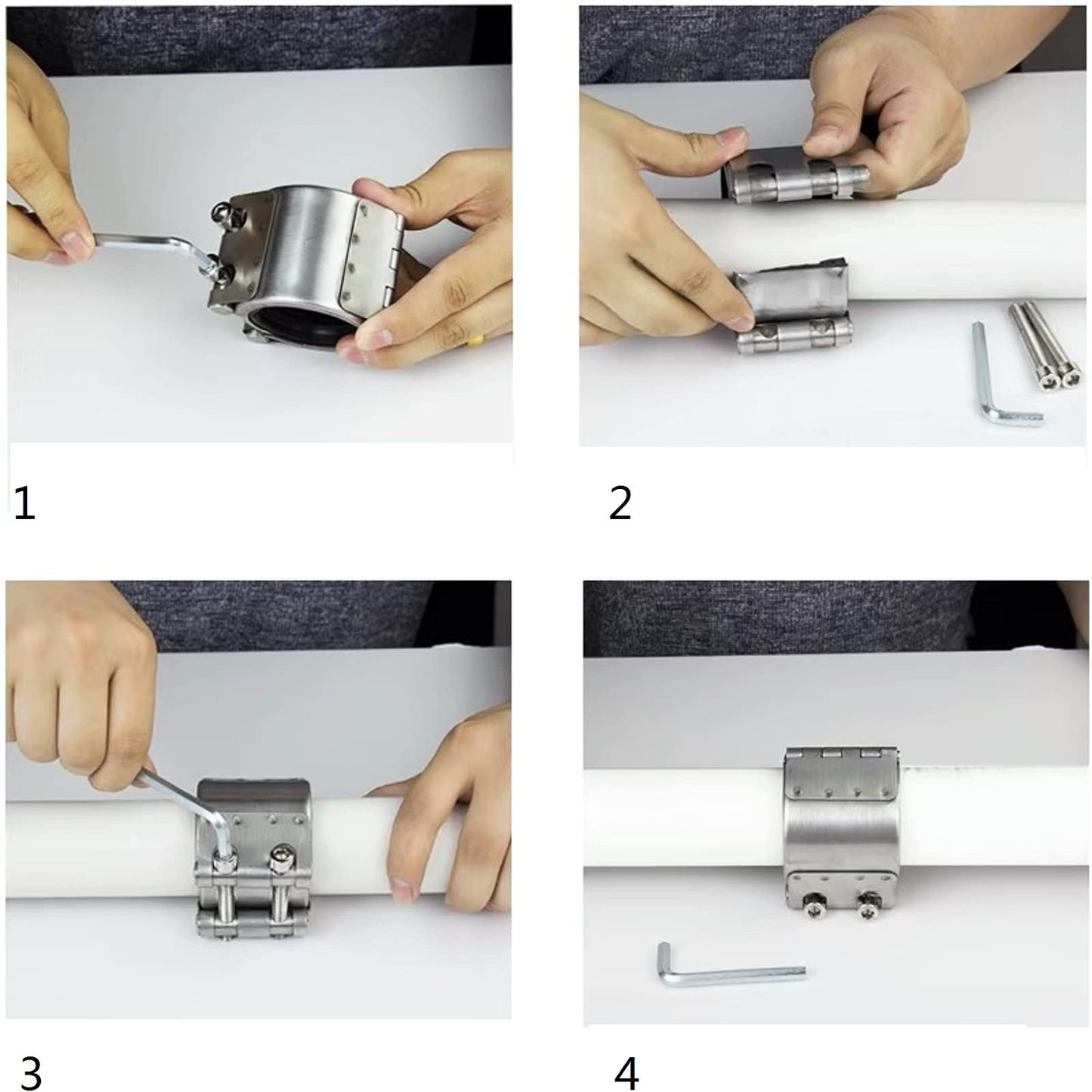 Pipe repair clamp, leak sealer, emergency pipe repair kit for plastic and metal pipes. (106 mm - 112 mm)