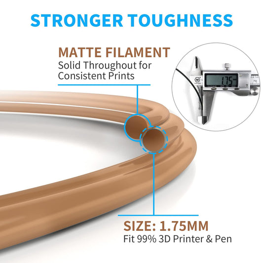 GEEETECH Matte PLA Filament, 3D printer PLA filament 1 kg spool, Accuracy +/- 0.03 mm, Skin color