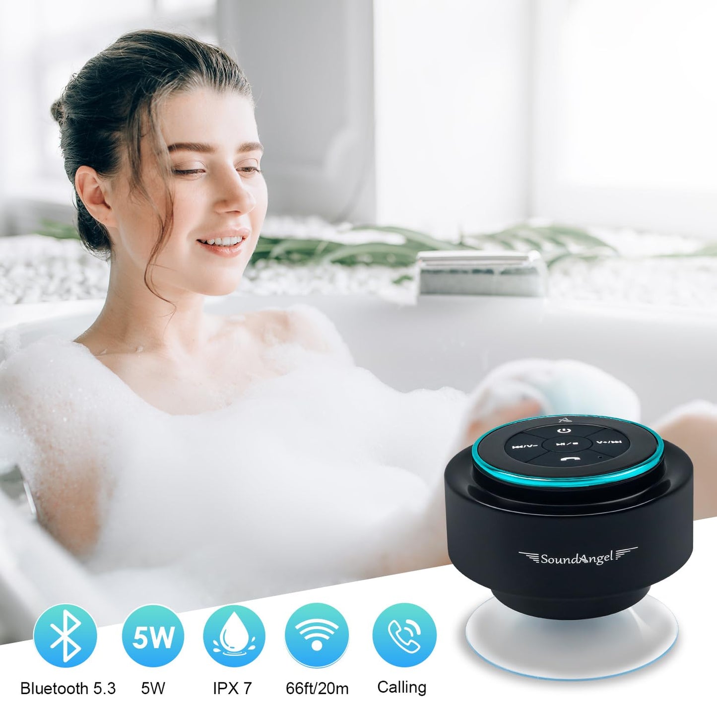 Xleader Shower Bluetooth Speaker Small Music Box - Waterproof With Suction Cup, Shower Speaker Electronic Gifts for Girls Boys Men Women