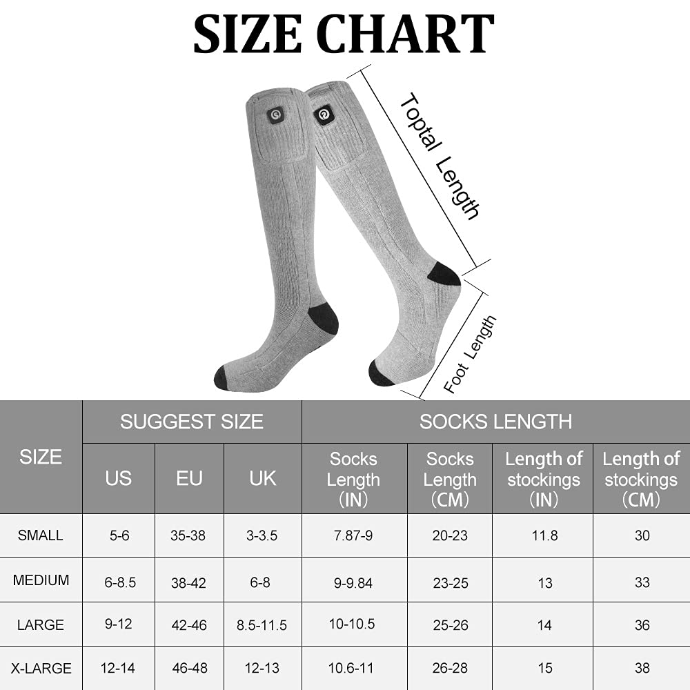 BARCHI HEAT Heated Socks for men & women, rechargeable electric heated socks, winter foot warmers, suitable for skiing, cycling, fishing, hunting, etc.
