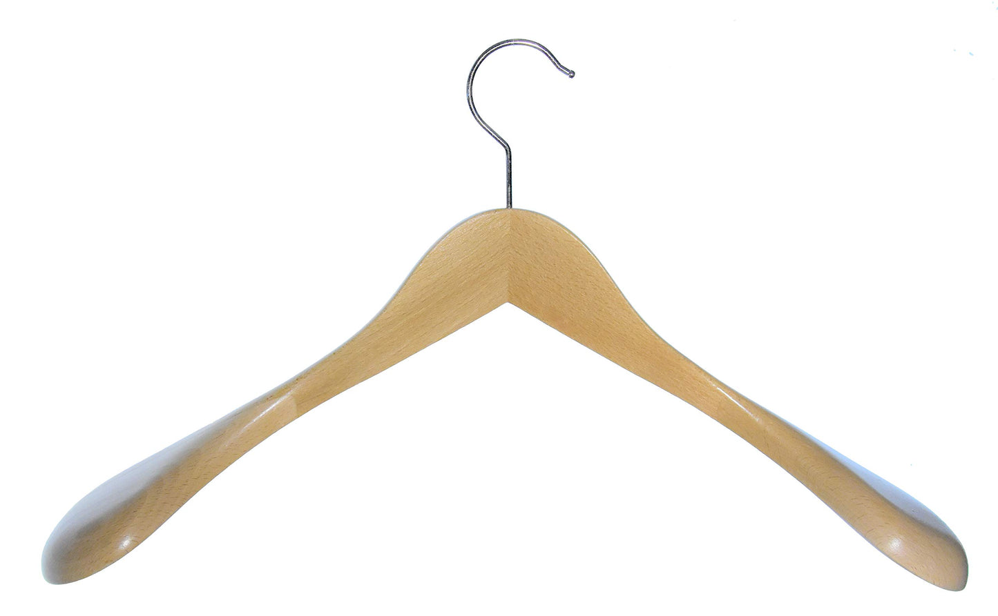 Hagspiel beechwood hangers, shoulder hangers, wooden hangers for wardrobe, Made in Austria (natural finish, exclusive beech 6.5 cm)