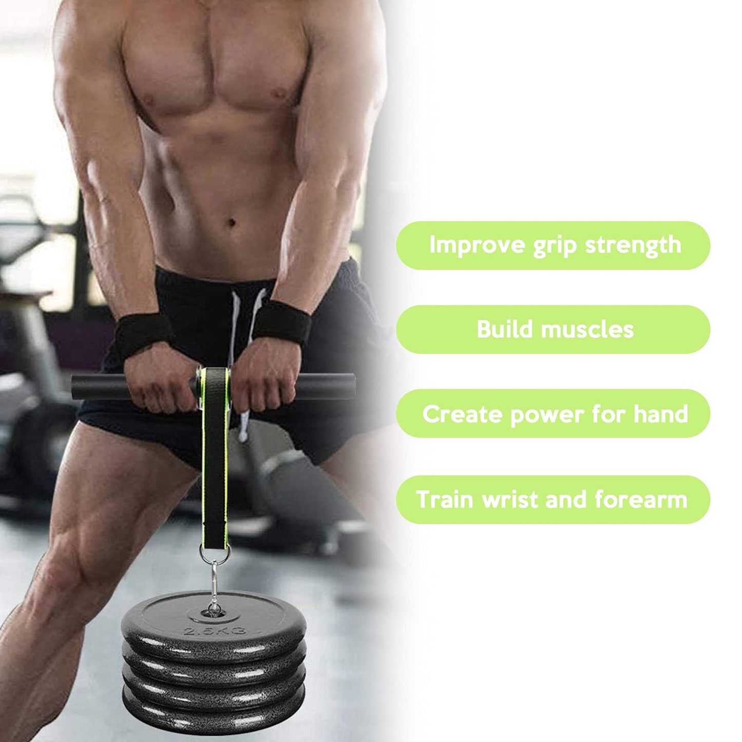 ValueHall Forearm Trainer Arm Wrist Roller Cable Pulley System Arm Strength Training Cable Pull with Non-Slip for Home Gym Fitness Muscle Training V3A03