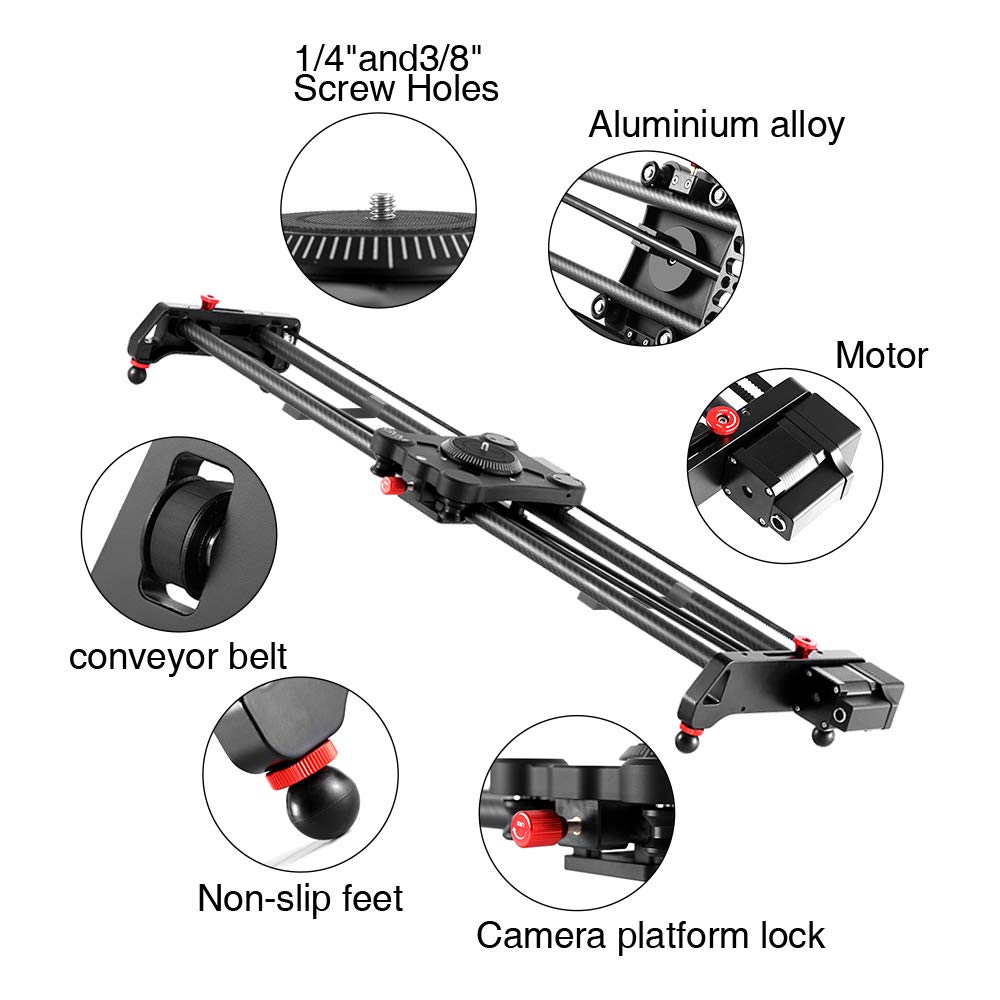 GVM 120cm camera slider motorized, photography slider supports video mode, time-lapse photography, horizontal, tracking, and 120° panoramic shots for recording video film DSLR cameras.