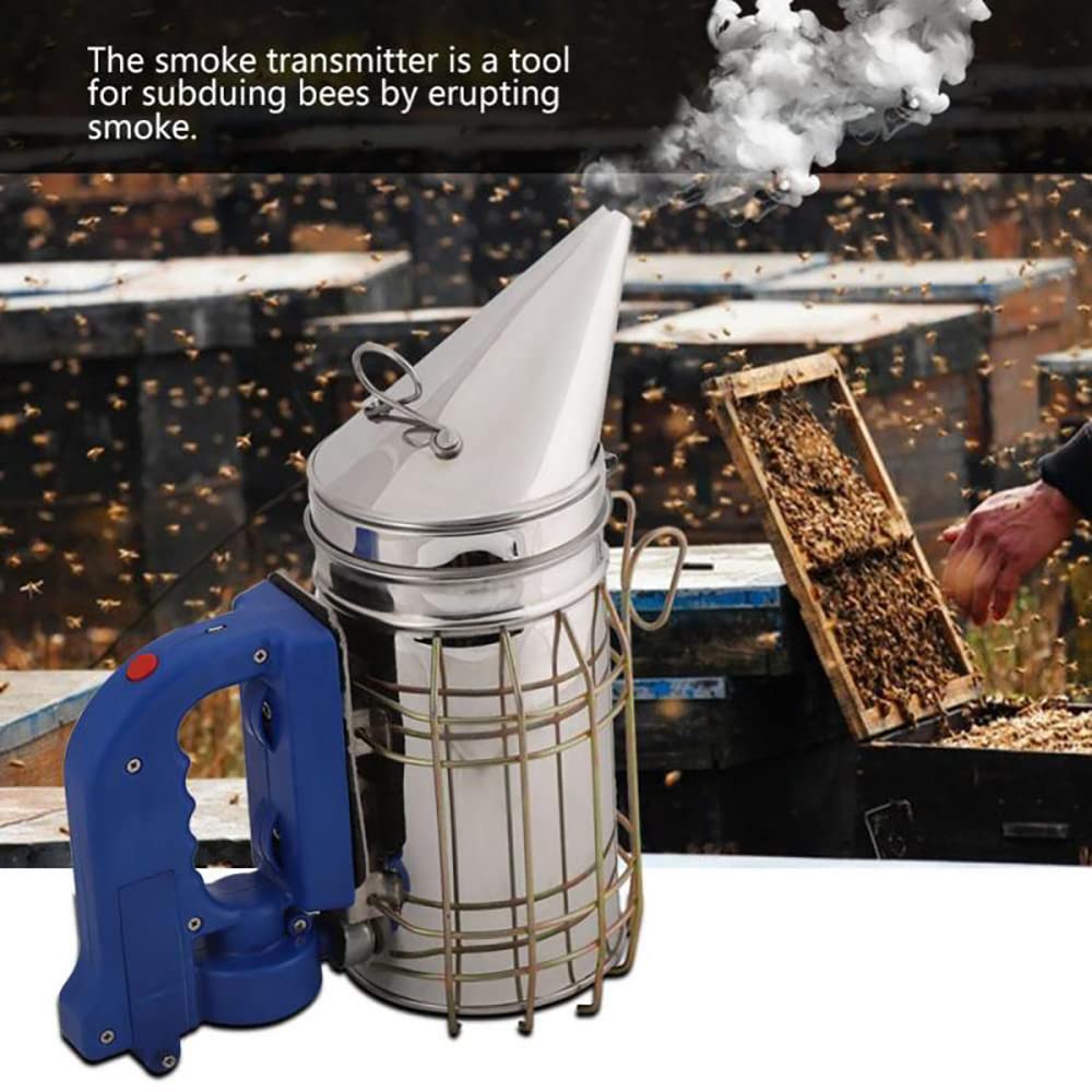 Bee Hive Smoker, Electric Rechargeable Beekeeping Smoker with Heat Shield, Stainless Steel Electric Beekeeping Tool (No Battery)