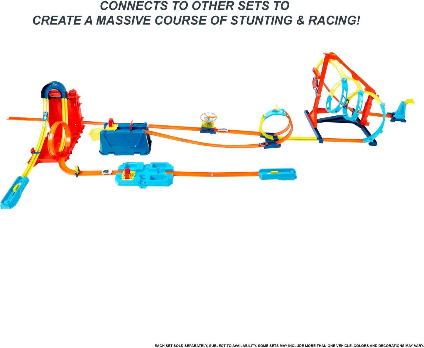 Hot Wheels Race Track Gas Can, stunt and race action for toy cars, with looping track, storage box, car toy, toys for 6 years and older, HDX78.