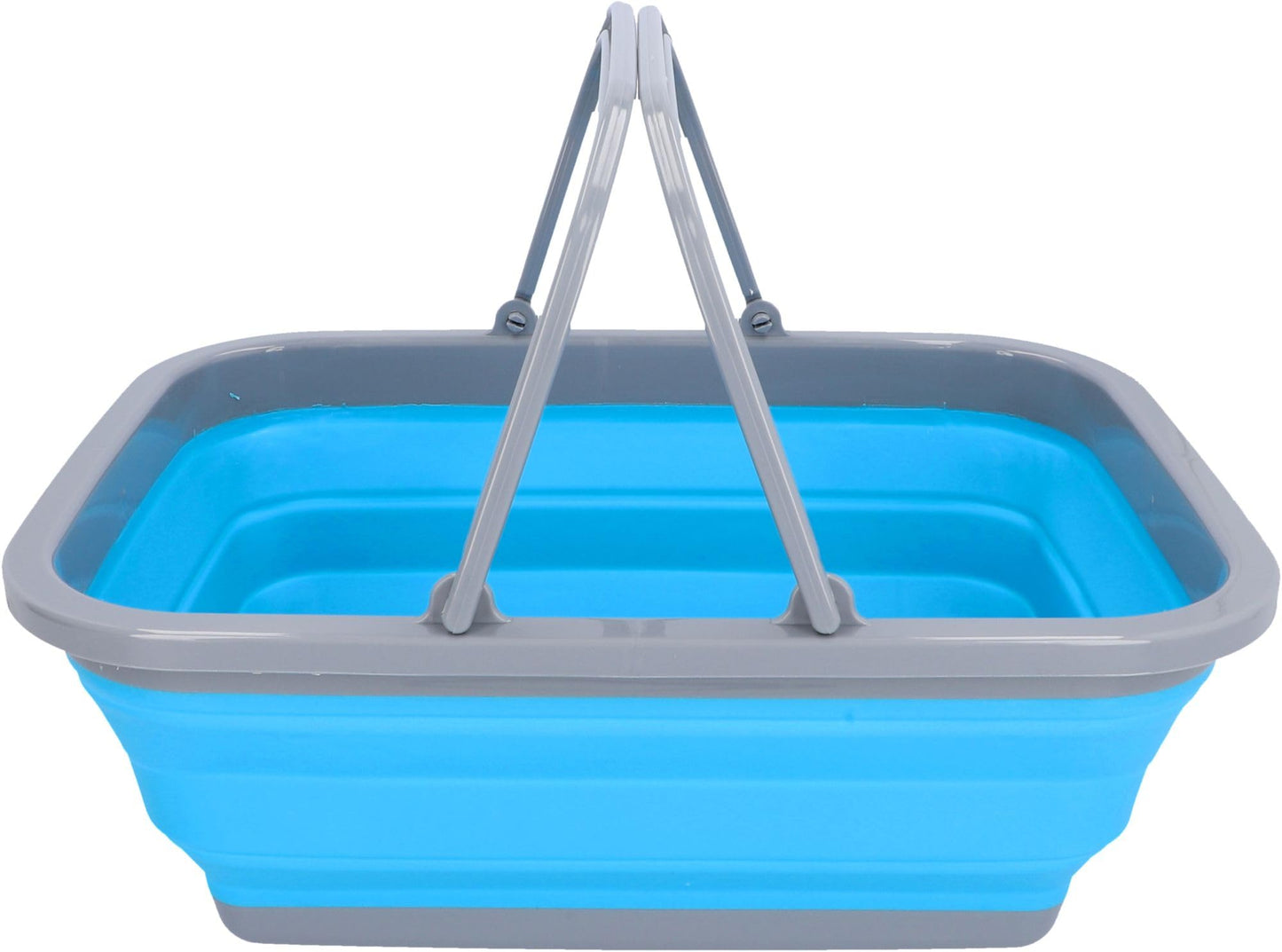 Car trend caravan basin with handle, foldable, for washing up, shopping, transport, laundry, 9 liters, camping, camping accessories, caravan, motorhome, caravan accessories, blue.