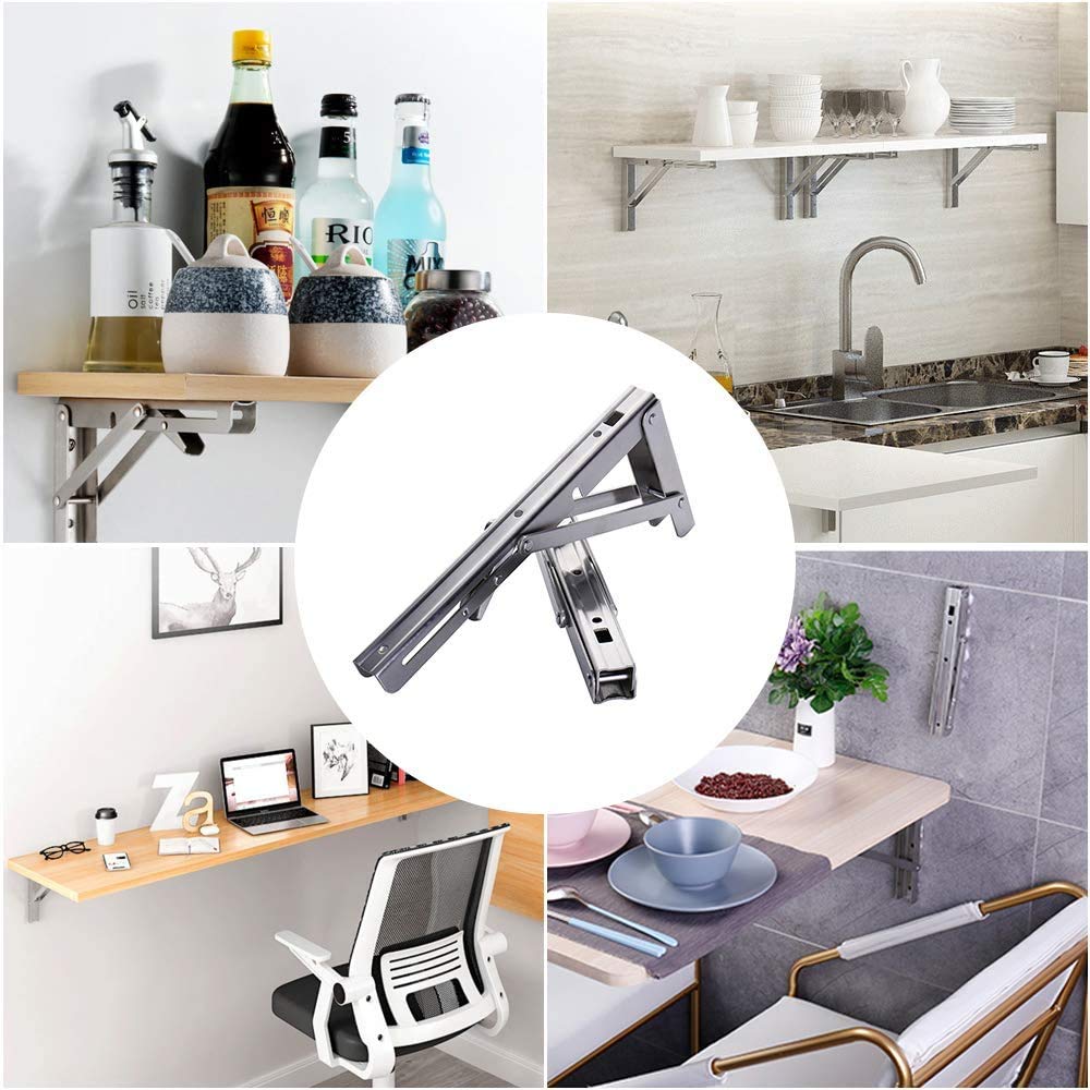 Professional folding bracket heavy duty, 300mm stainless steel folding bracket table folding shelf brackets folding bracket shelf supports for benches and shelves