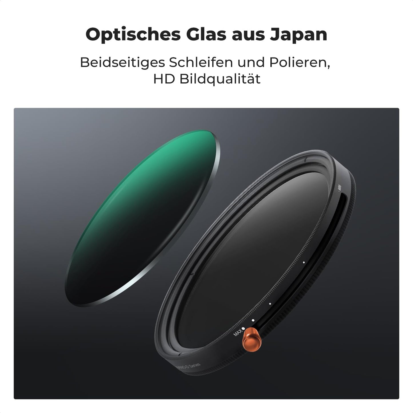 K&F CONCEPT 86mm polarizing filter (CPL) & ND2-ND32 filter 2-IN-1 multifunctional filter (1-5 f-stop)