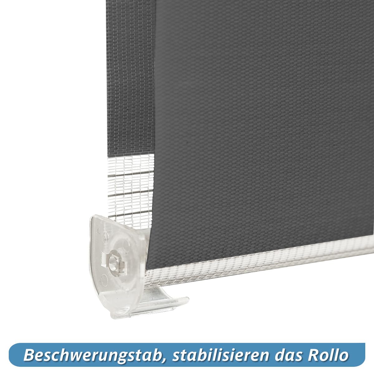 Bobodeco double roller blind clampfix without drilling Duo blinds for windows with clamp carrier, window blind translucent & blackout wall mounting privacy- anthracite B110 x H120cm (fabric width 106cm)