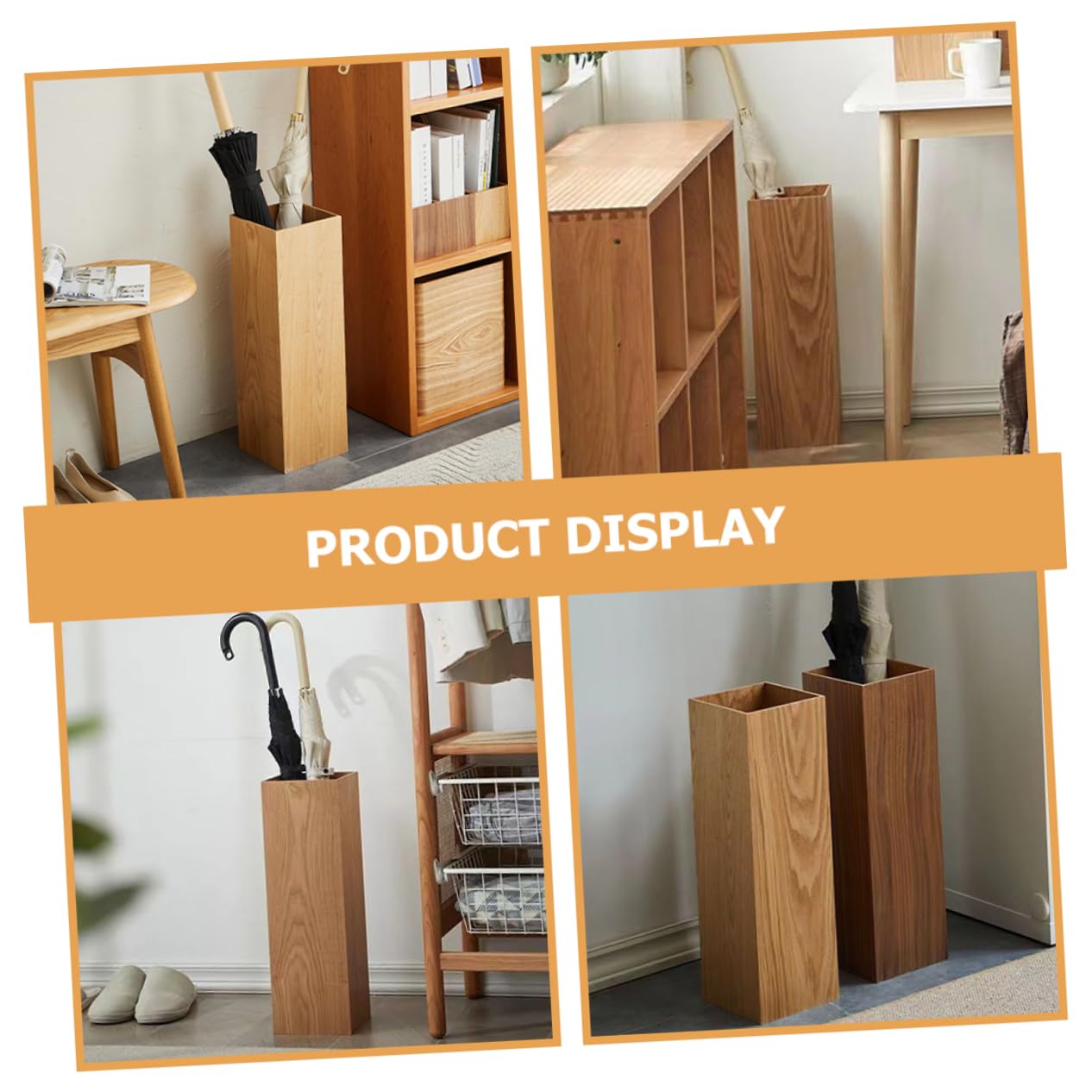 DOITOOL Wooden Umbrella Stand Outdoor Umbrella Holder Indoor Umbrella Stand Cane Stand Folding Umbrella Holder