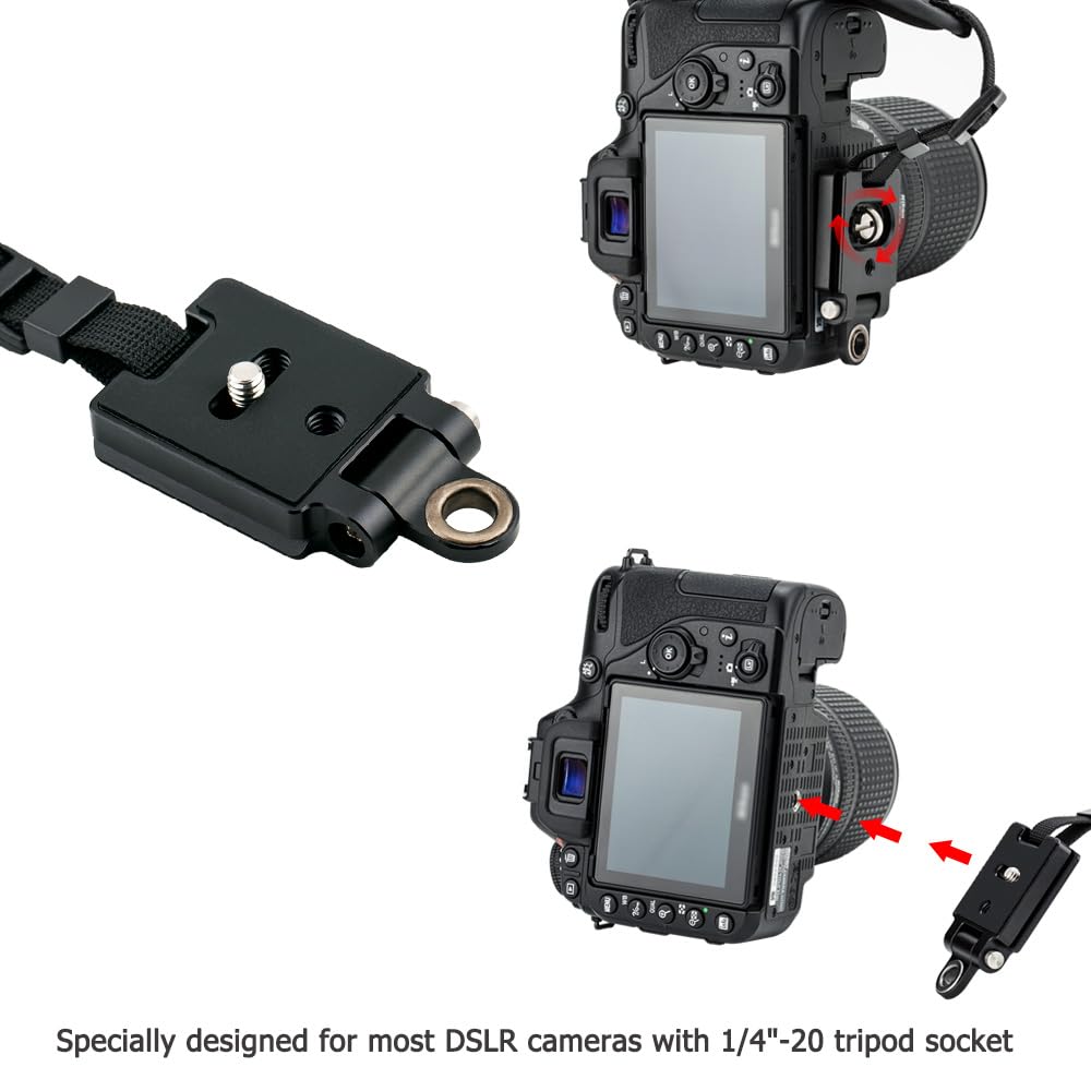 JJC wrist strap for DSLR camera Canon Nikon Olympus Sony Panasonic Pentax (with Arca Swiss Type Plate)