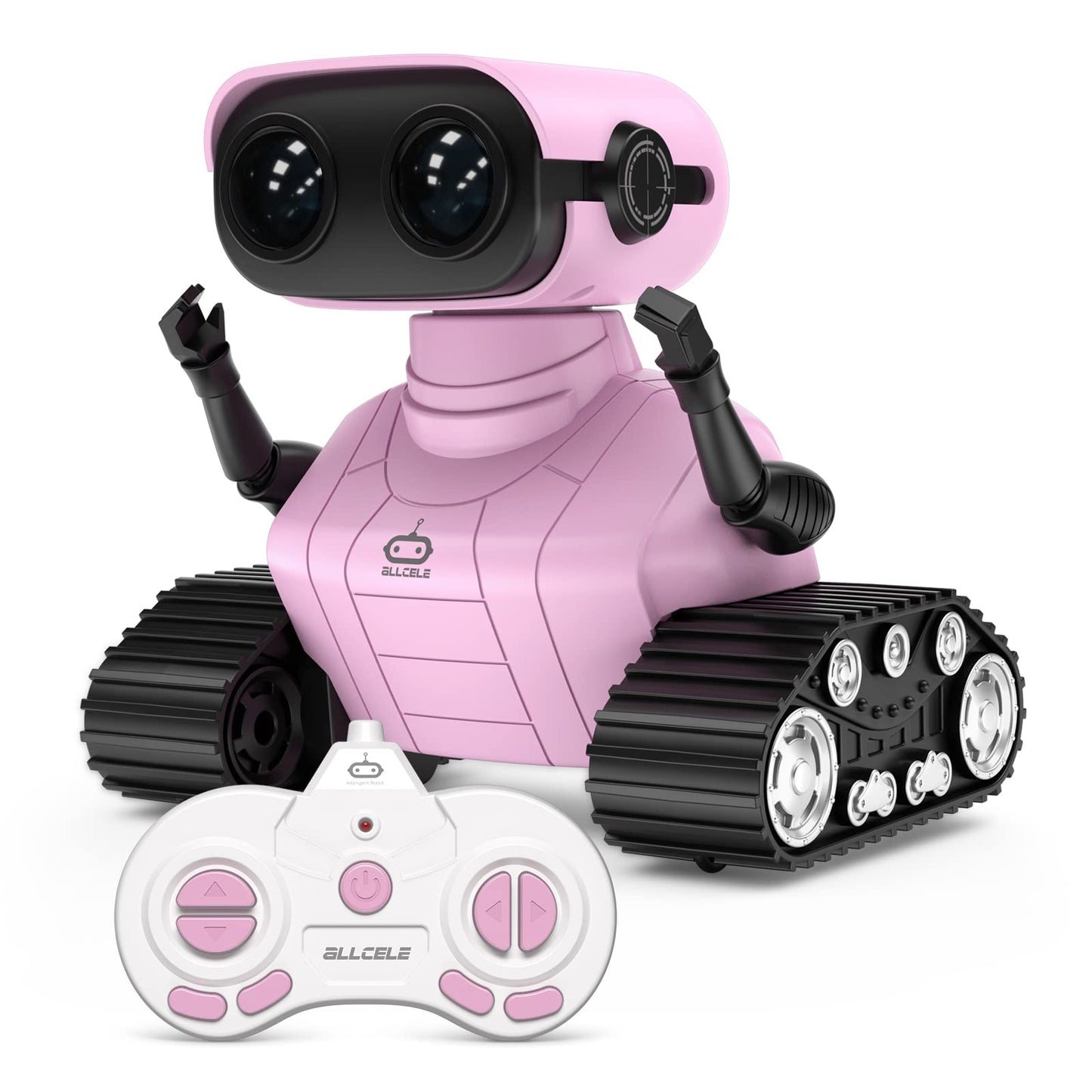 ALLCELE Robot Kids Toy, Rechargeable Remote Control with LED Eyes Music and Interesting Sounds for 3 4 5 6 7 8 Years Old Boys and Girls Gift -Pink