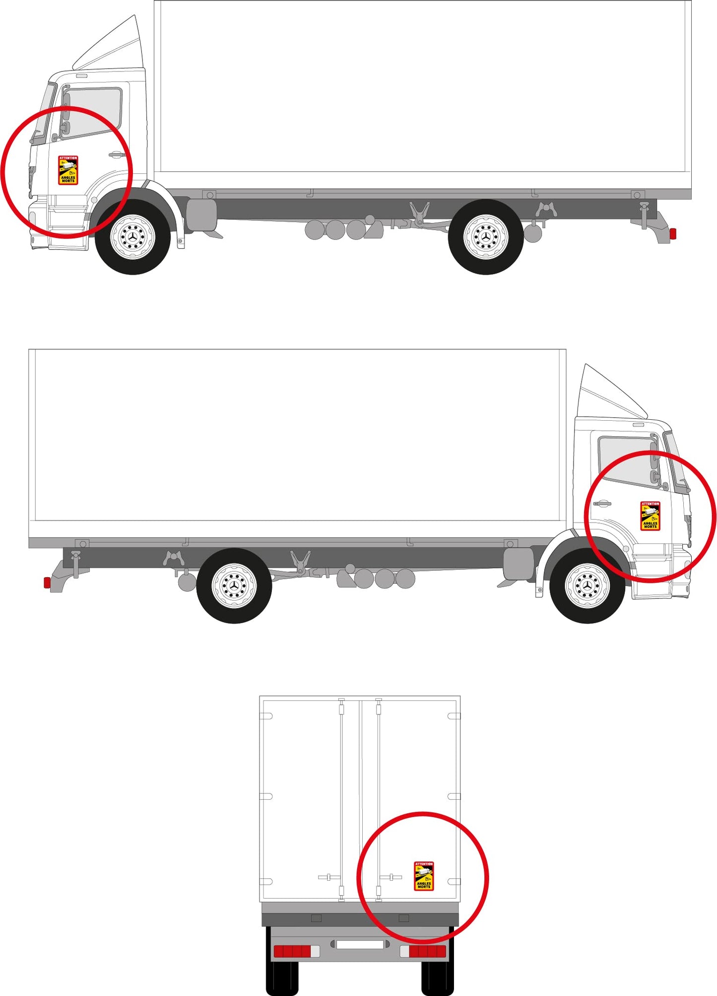 Prolac Warning Stickers Blind Spots -Dead Angle for Trucks and Trailers, 25 x 17 cm self-adhesive car labels, Motorhome Stickers (Trucks and Trailers) - 30 pieces