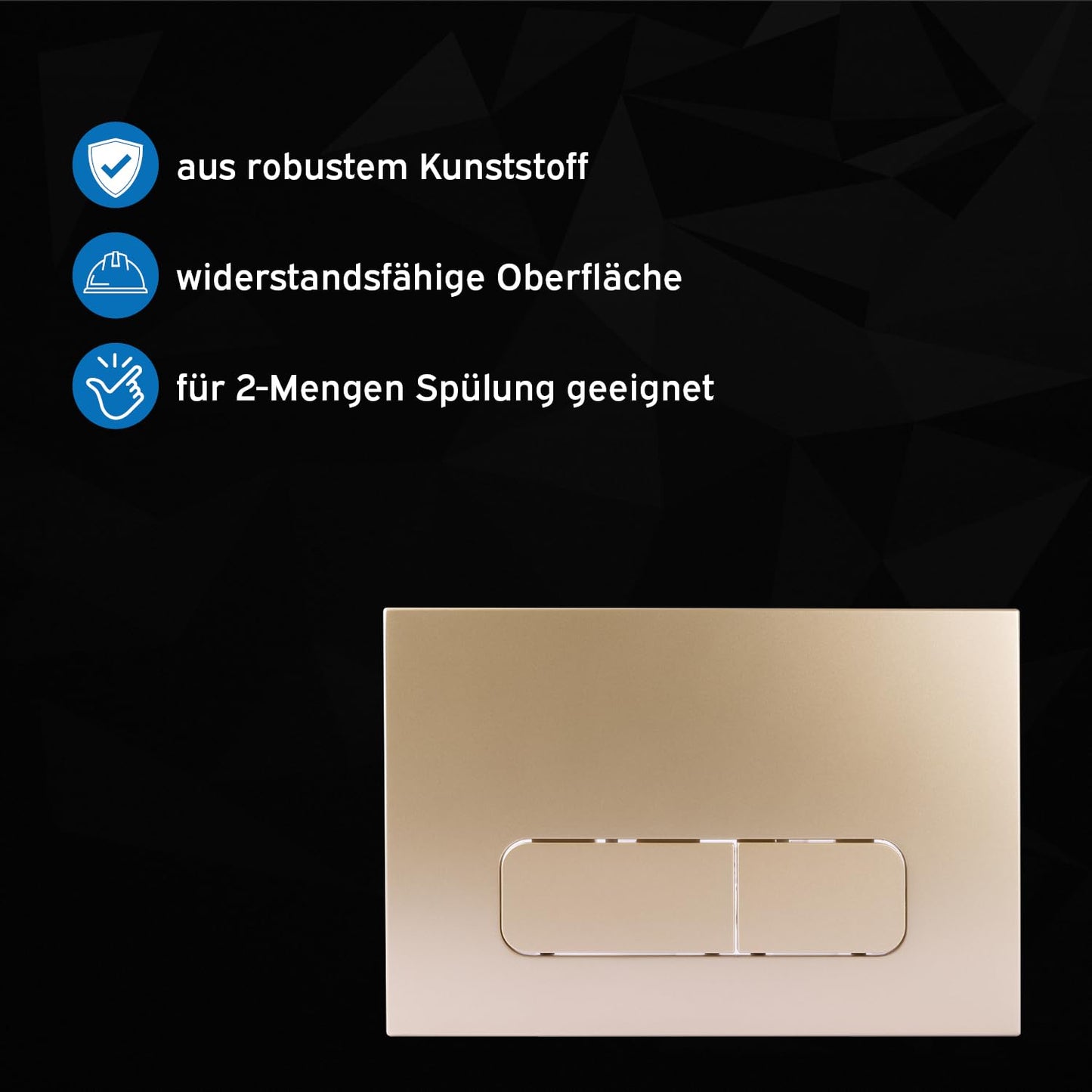 4u Flush plate for Geberit cistern Sigma UP300, UP320, and Delta UP100, rounded buttons (champagne gold)