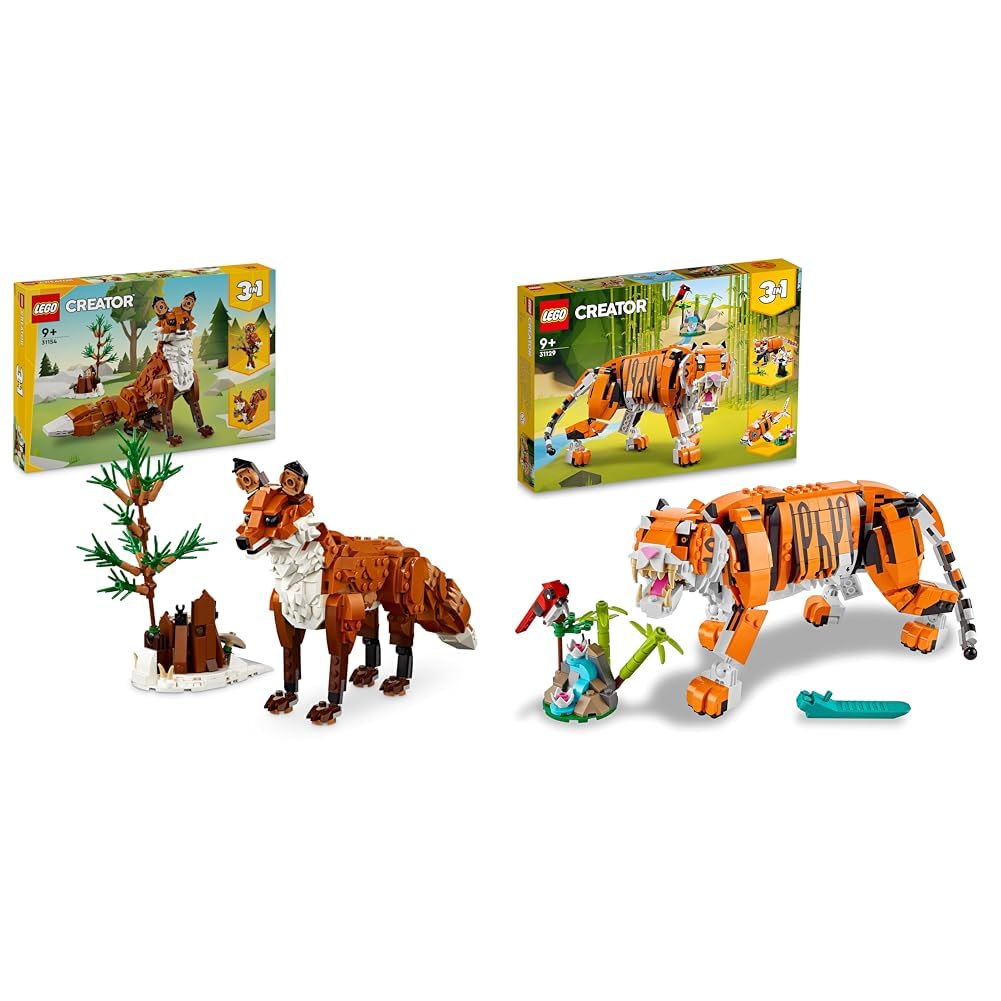 LEGO Creator Forest Animals: Red Fox, set with Fox & 31129 Creator Majestic Tiger, Panda or Fish