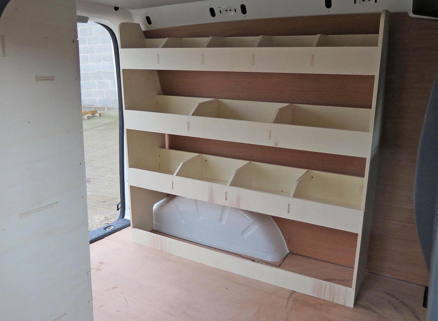 VANIFY - Compatible with Volkswagen Caddy L1 2003-20 vehicle equipment, vehicle shelves, double shelves at the back