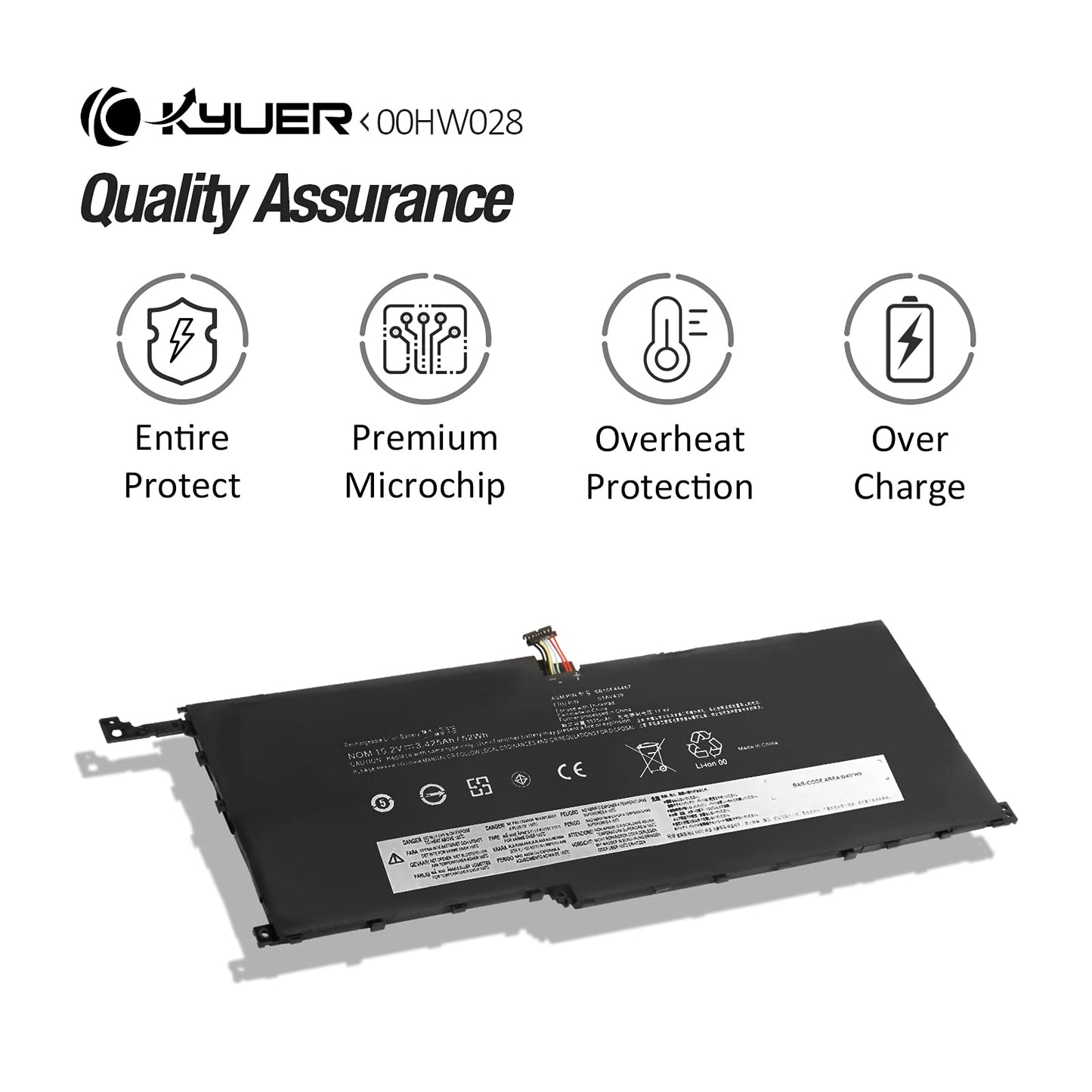 K KYUER 00HW028 01AV458 laptop battery for Lenovo ThinkPad X1 Yoga 2016 2017 1st 2nd/Thinkpad X1 Carbon 2016 4th Gen 20FB 20FC 20FQ 20FR 20JD 20JE 00HW029 01AV457 01AV441 01AV410 01AV444 01AV438 01AV439