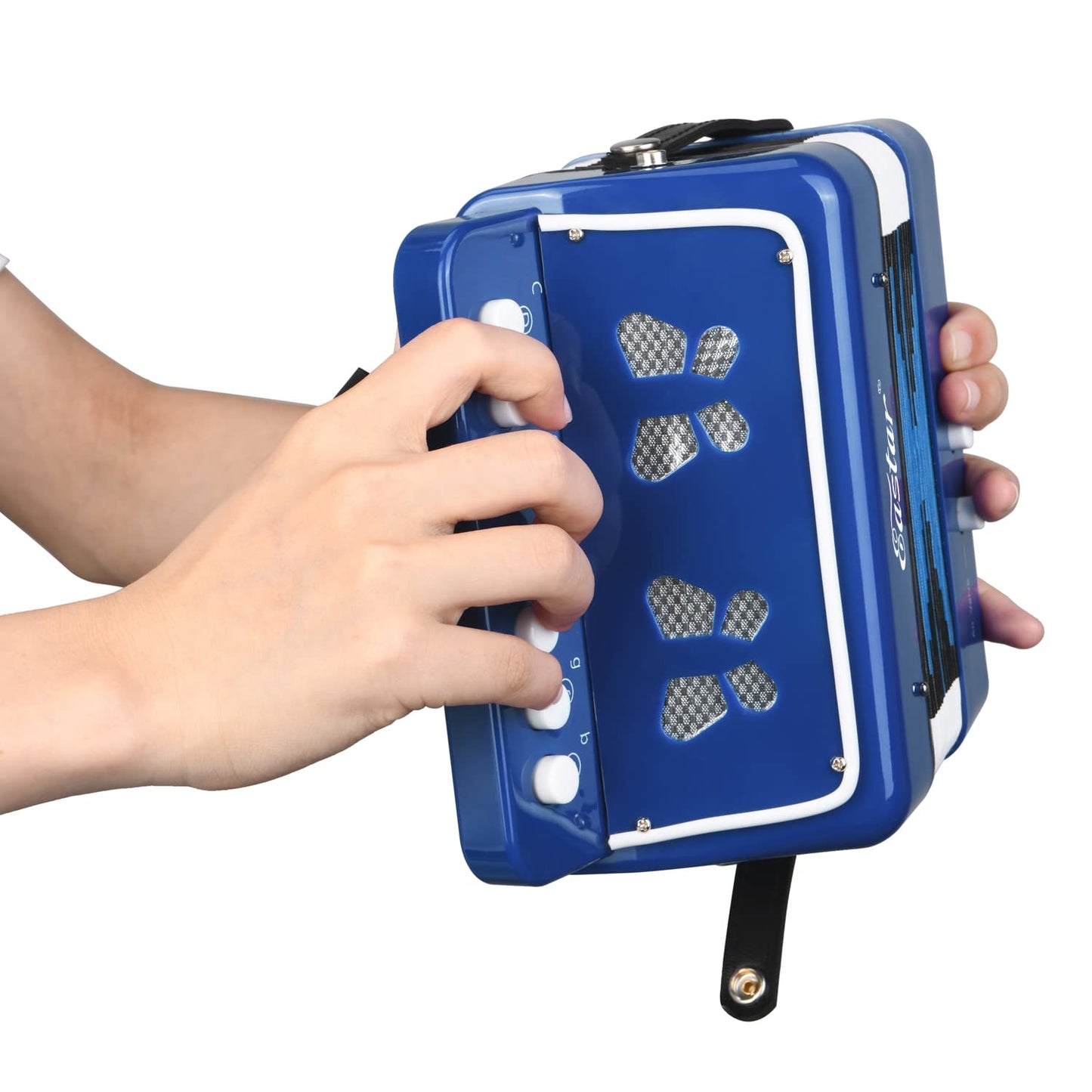 Eastar Accordion 10 Buttons Button Pedagogical Musical Instrument for Children, Fully Functional Lightweight Accordion, Selection of Gifts for Children's Day, Blue