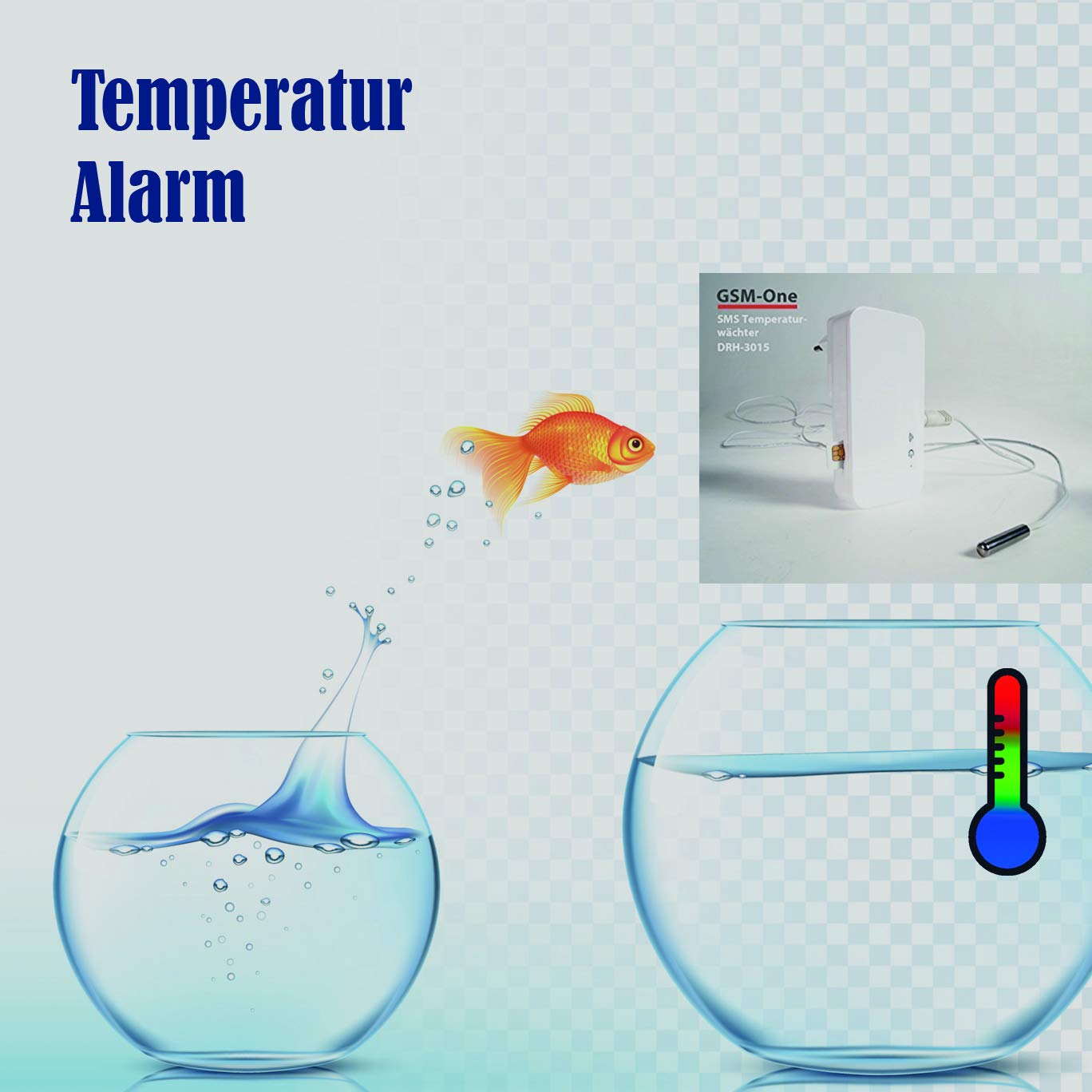 GSM temperature monitor, frost alert, heat alert, power outage alert by GSM-One 4G/LTE DRH-3015-V4