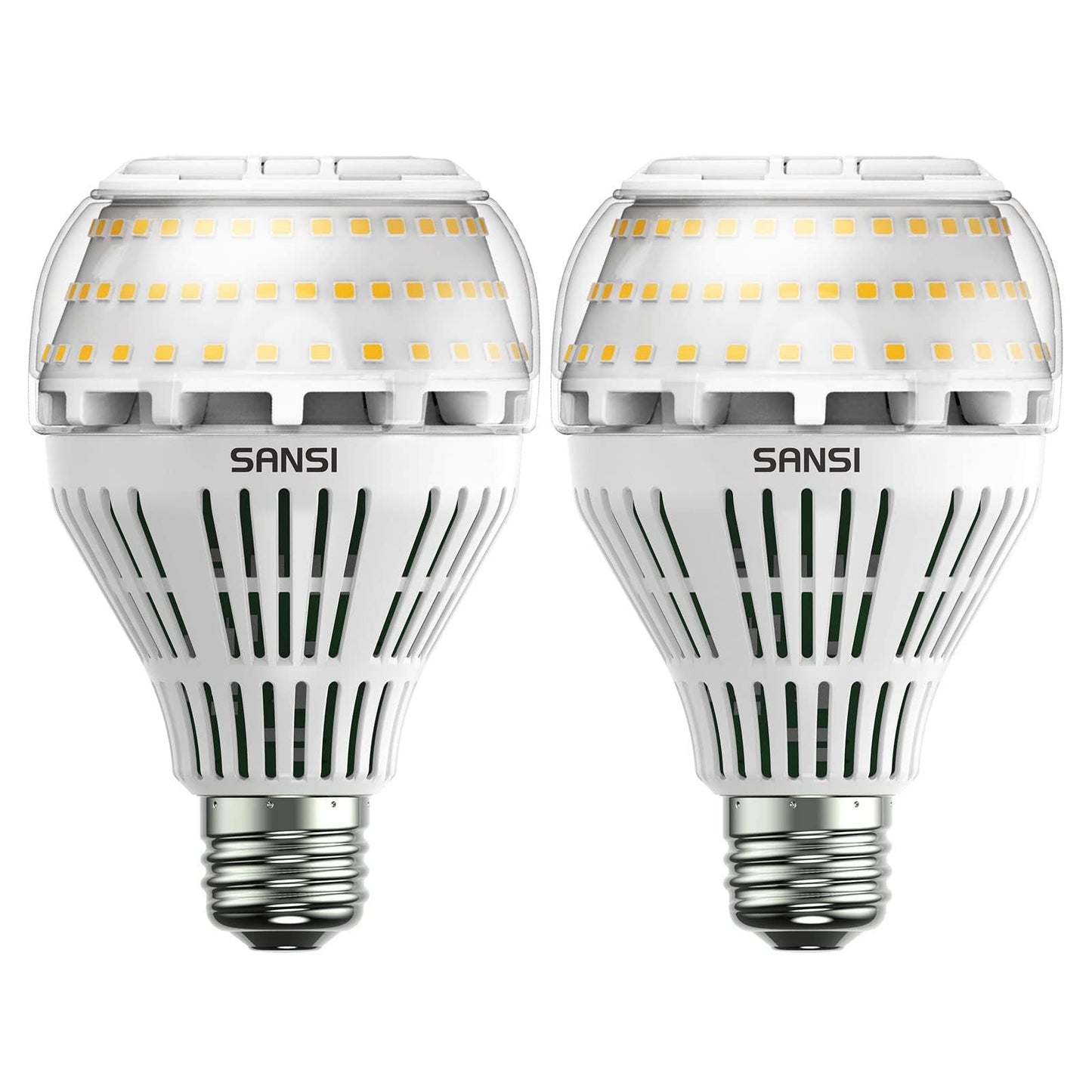 SANSI E27 dimmable LED bulb, 27W (replaces 250W incandescent bulb), 3000 Kelvin 4000 lumens, super bright for table lamp, ceiling light, garage, bedroom, pack of 2.