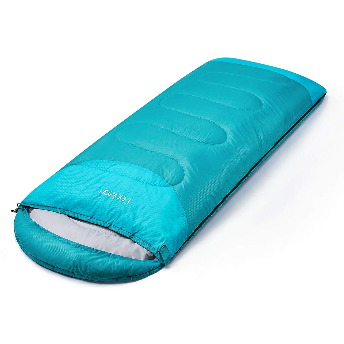 Coolzon sleeping bag for outdoor camping 3-4 seasons, adult rectangular sleeping bag compact ultralight carry bag, soft thick and warm for outdoor camping, travel, hiking, blue