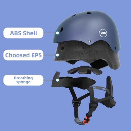 XJD Kids Bike Helmet Adjustable Skateboard Helmet for Bicycle Skateboard Scooter Roller Children's Bike Helmet for 3-13 Year Old Girls and Boys (S: 51-54 cm, Royal Blue)