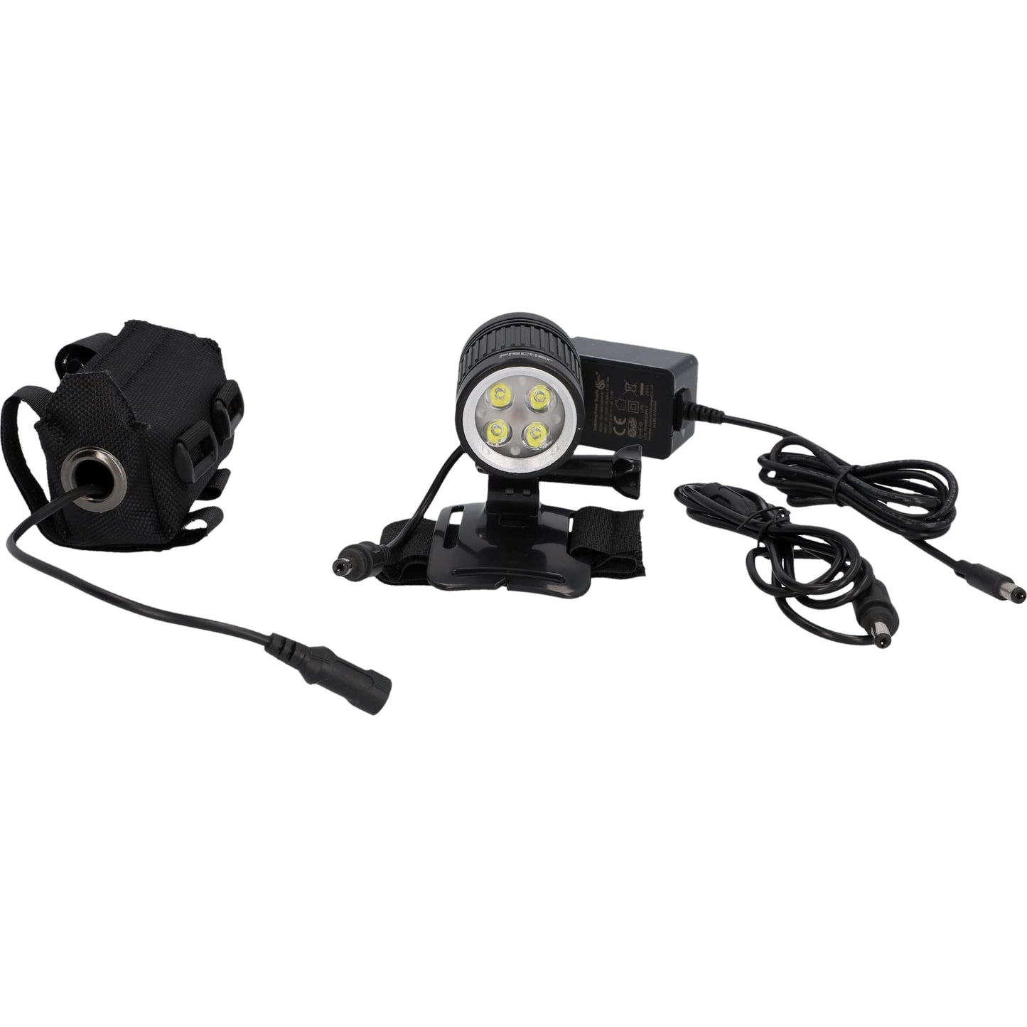 FISCHER Bike Helmet Light | LED rechargeable helmet light with 7 hrs. runtime | Off-road action light | 4 constant light modes | Battery indicator | Go-Pro mount | 1600 lumens, Black