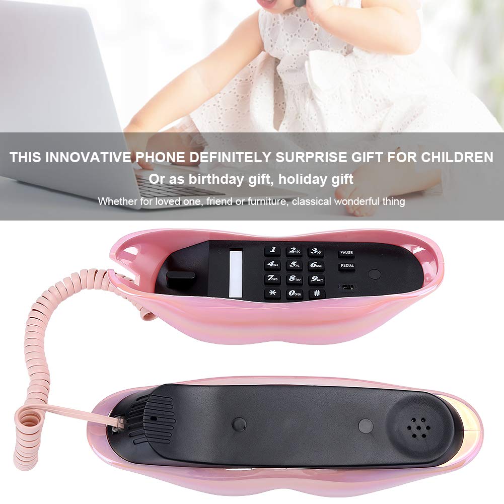 Dpofirs lip corded telephone, galvanized wire landline phone, ome desktop wired landline phone for home office telephones, decoration, collection, gifts for