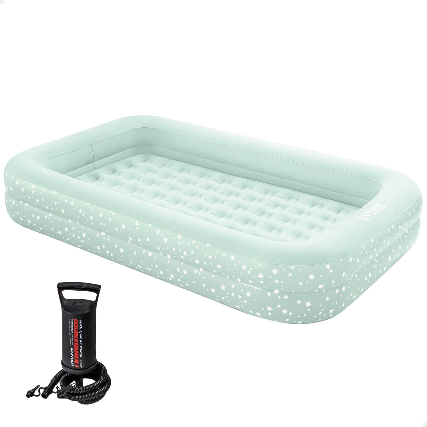 Intex air bed, mint green, 107 x 168 x 25 cm.
