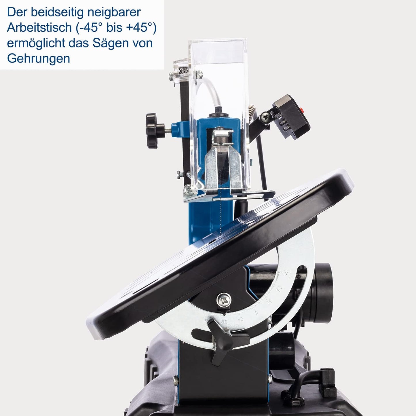 Scheppach scroll saw DECO MAX + 64pcs. tool set | 90W power | Cutting height/depth: 50/405 mm | Stroke rate 550 - 1500 SPM | includes flexible shaft