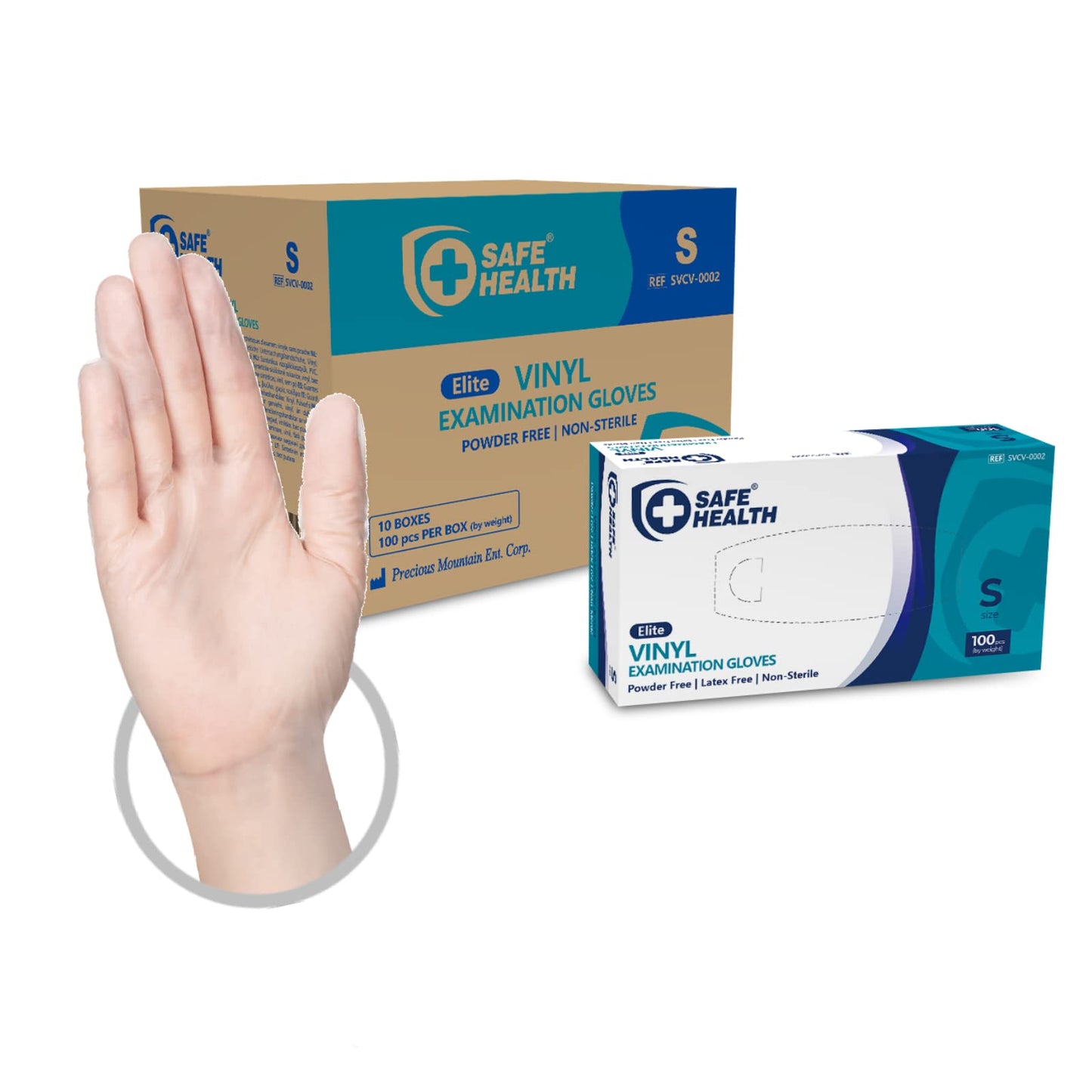 Vinyl Gloves Disposable Clear 1000 pcs, Sterile Vinyl Gloves Tear-Resistant Powder-Free Latex-Free Protective Gloves for Kitchen, Food (Size S, 10x100)