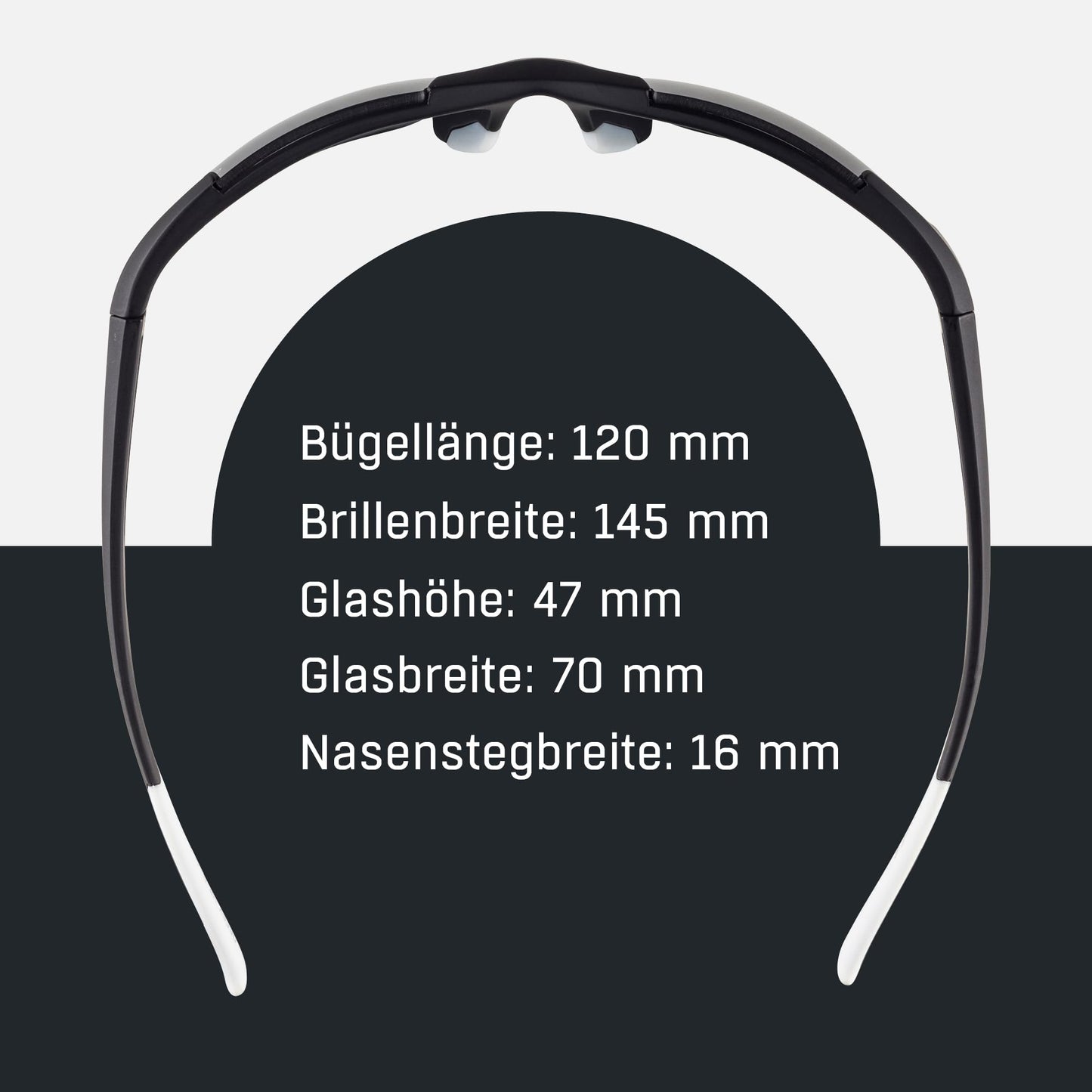 ALPINA DEFEY HR - Distortion-free and shatterproof sports and cycling glasses with 100% UV protection for adults, black-white matte, One Size