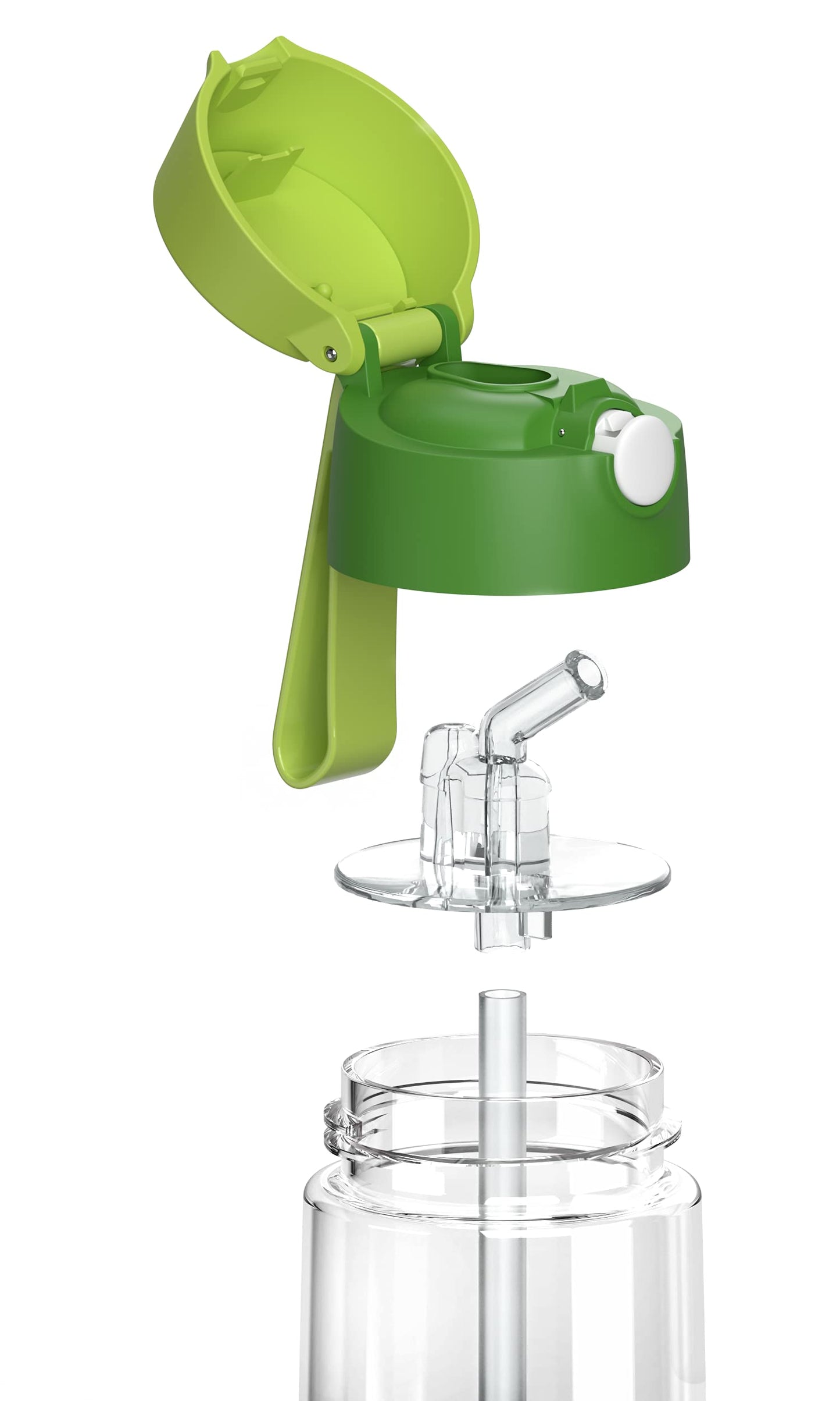 Jarlson® Kids Water Bottle EMI - TÜV tested - 500ml - BPA-free - Leakproof - Straw Cap - Tritan Bottle for School, Kindergarten, Bike (Green)