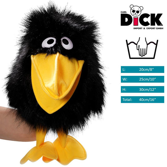 Carl Dick Raven hand puppet, bird, plush toy, cuddly toy, approx. 40cm, body 30cm 2020