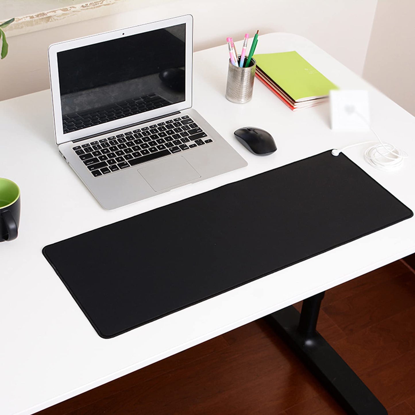 Grounding mat set with EU grounding cable, Grounded mouse pad Grounding pad, Anti-static mat, Grounding mat for under the desk, table, sofa, yoga mat (25*68CM)
