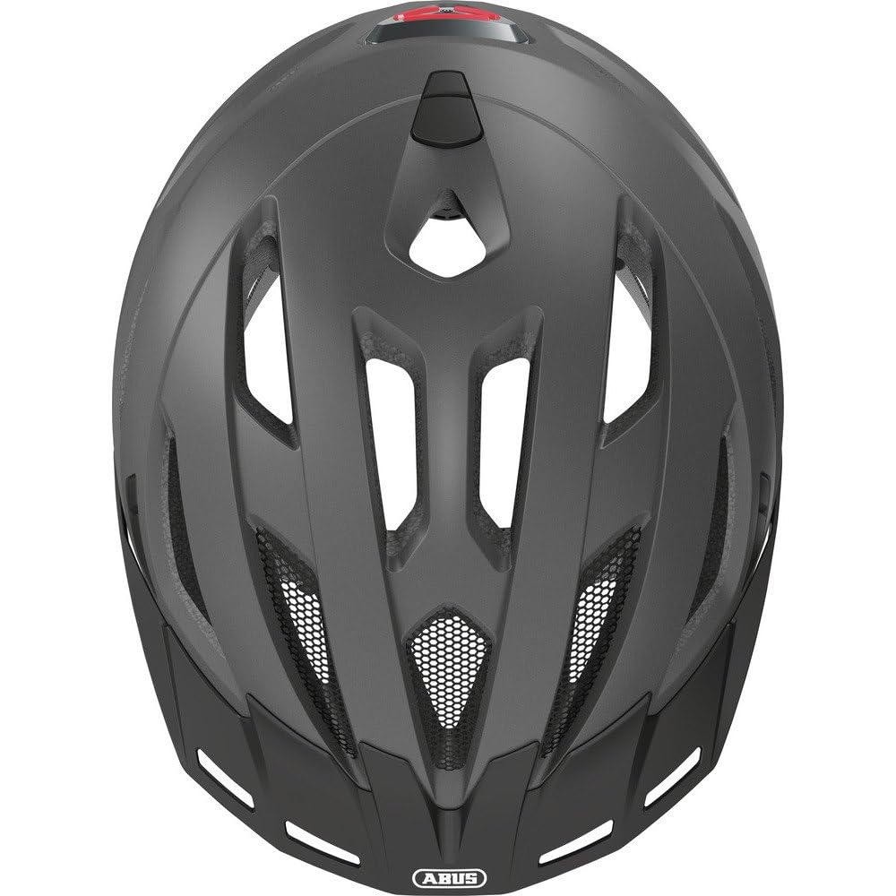 ABUS Urban-I 3.0 MIPS city helmet with rear light, visor, and magnetic closure for urban cycling - for men and women - Grey Matte, L, L (56-61 cm)