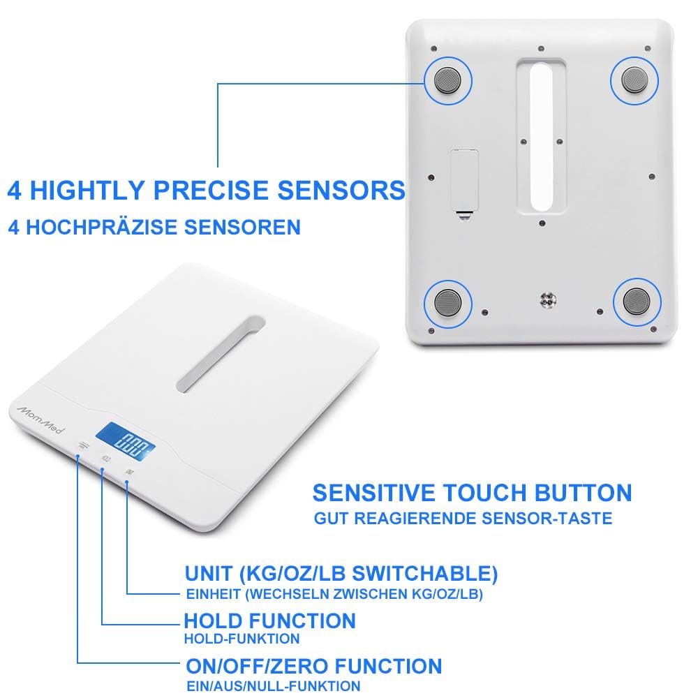 Baby Scale Digital 50g to 100Kg | Children's Scale, Baby Scale | Infant Scale, Breastfeeding Scale Baby - with hold function and detachable tray