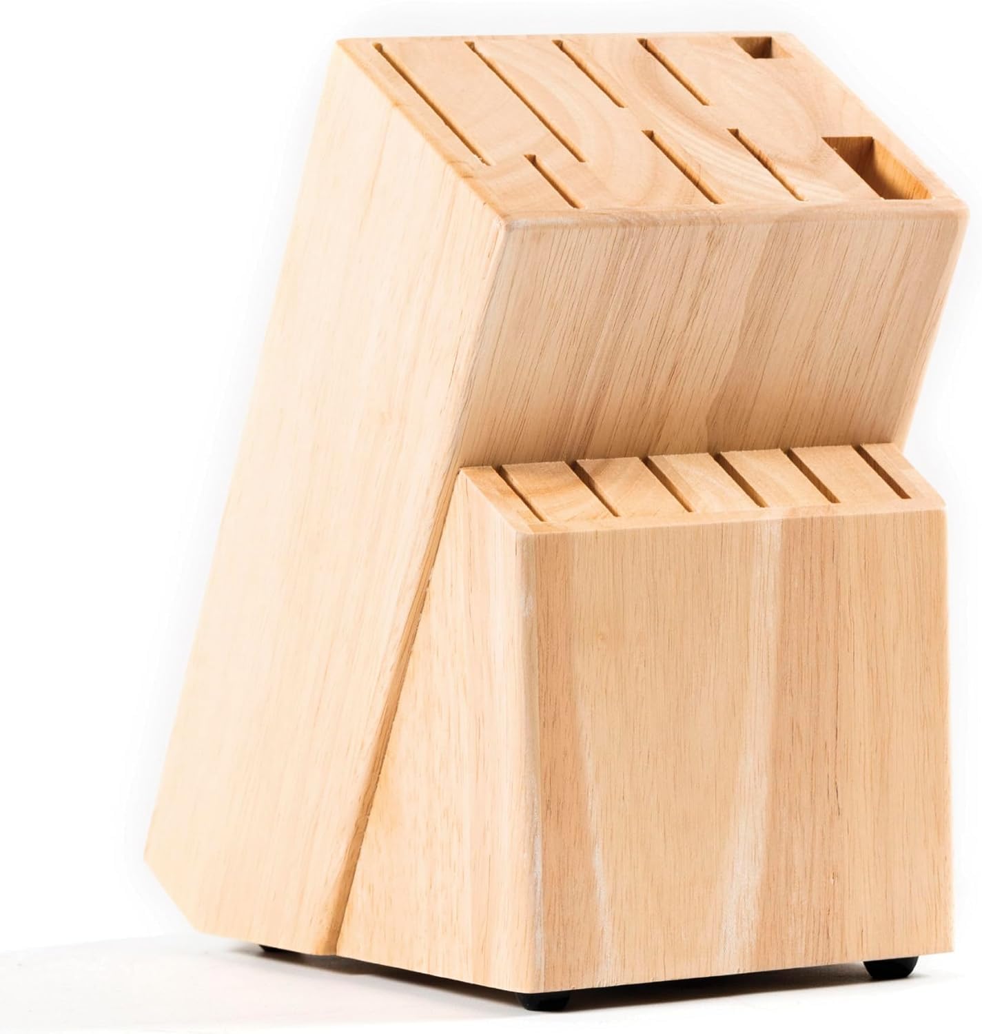 Coninx Rubber Wood Knife Block | Knife Holder 15 Slots Chef's Knife | Knife Block Without Knives | Suitable for 15 Knives, Sharpening Steel | Knife Stand for Kitchen Knives | 13 x 19 x 22 cm