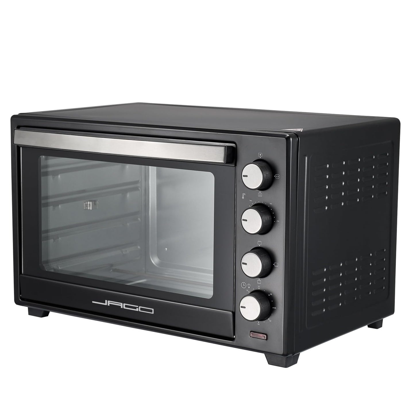 Jago® Mini Oven - with convection, rotisserie, interior light, Electric, 48L, 6 cooking modes, 2000W, Timer, 100-230 °, double glazing, Black - Mini Oven, Mini Electric Oven, Oven, Grill-Oven