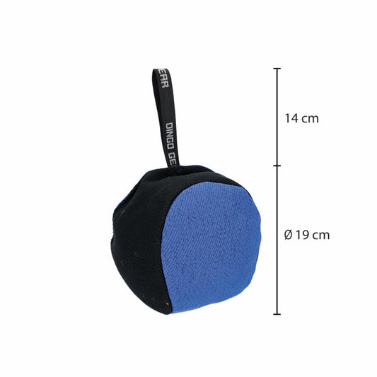 Dingo Gear Training Toy Ball 19 cm Black-Blue with Handle French Material Nylcott Training Game Fetch IGP Obedience S02801