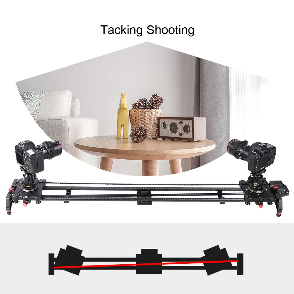 GVM 120cm camera slider motorized, photography slider supports video mode, time-lapse photography, horizontal, tracking, and 120° panoramic shots for recording video film DSLR cameras.