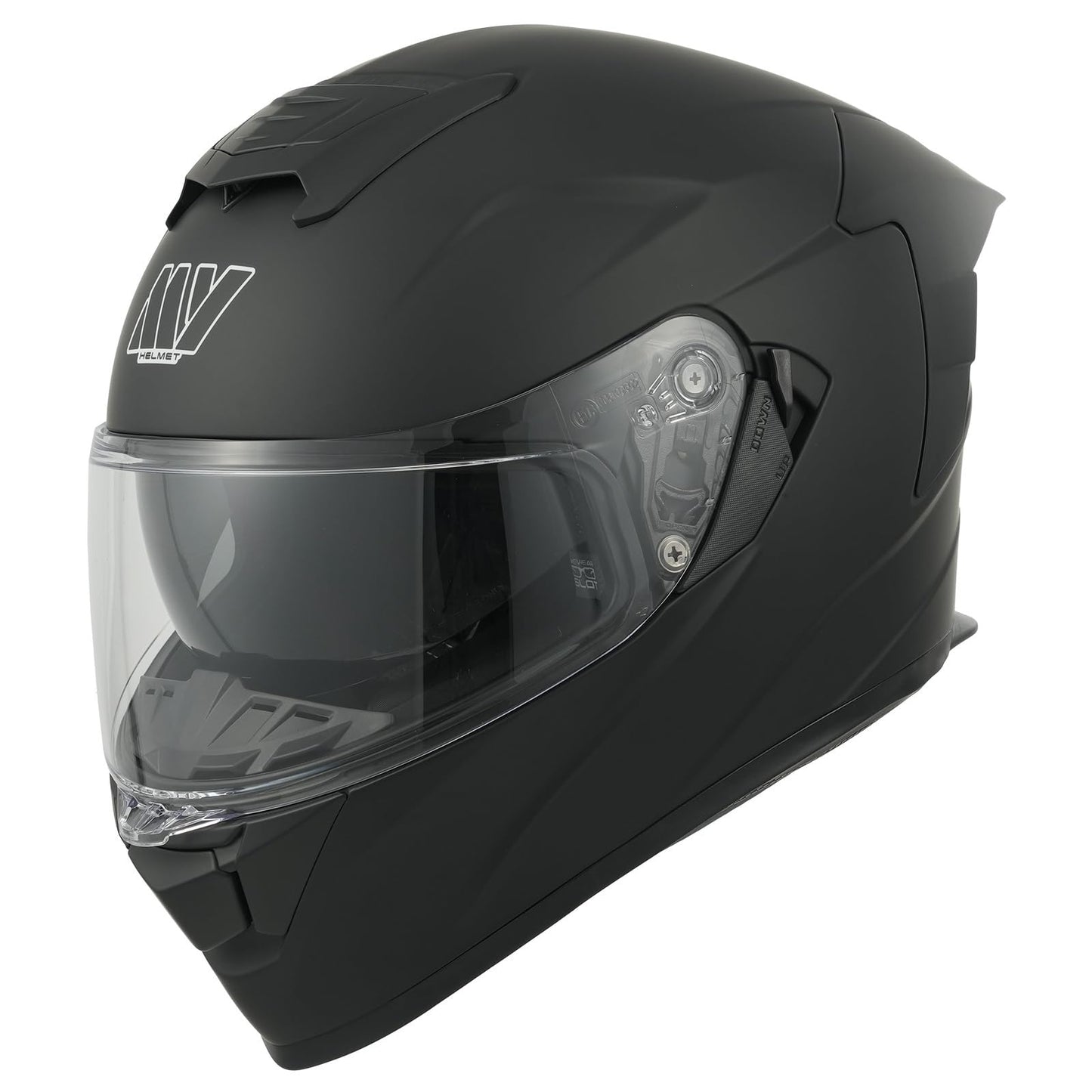 MY Motorcycle Full Face Helmet with Sun Visor for Men and Women, ECE 22.06 Approved, Model MY-936 (Matte Black, XS)
