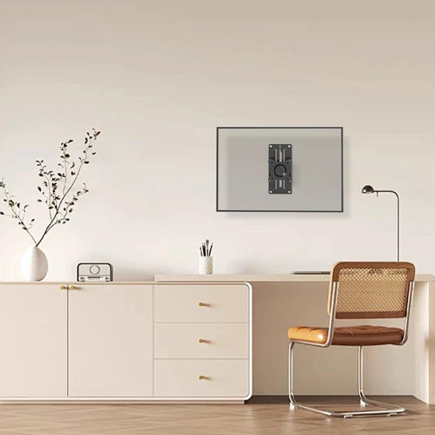 Height adjustable monitor wall mount for 1 monitor, suitable for 13-35 inch screens. Ultra-slim PC monitor holder, swivel and tilt, with VESA 75x75/100x100mm, supports up to 10kg.