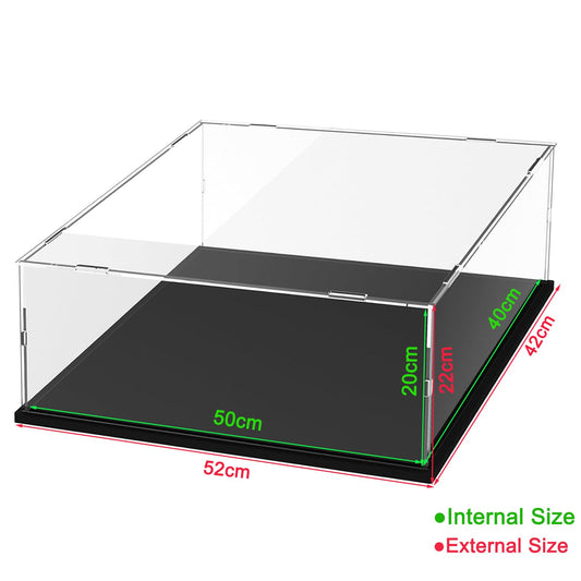 Acrylic display case for Lego 75337 at-TE Walker 75389 75394 75354, glass showcase acrylic box transparent large for figures toys, black interior 50x40x20cm.